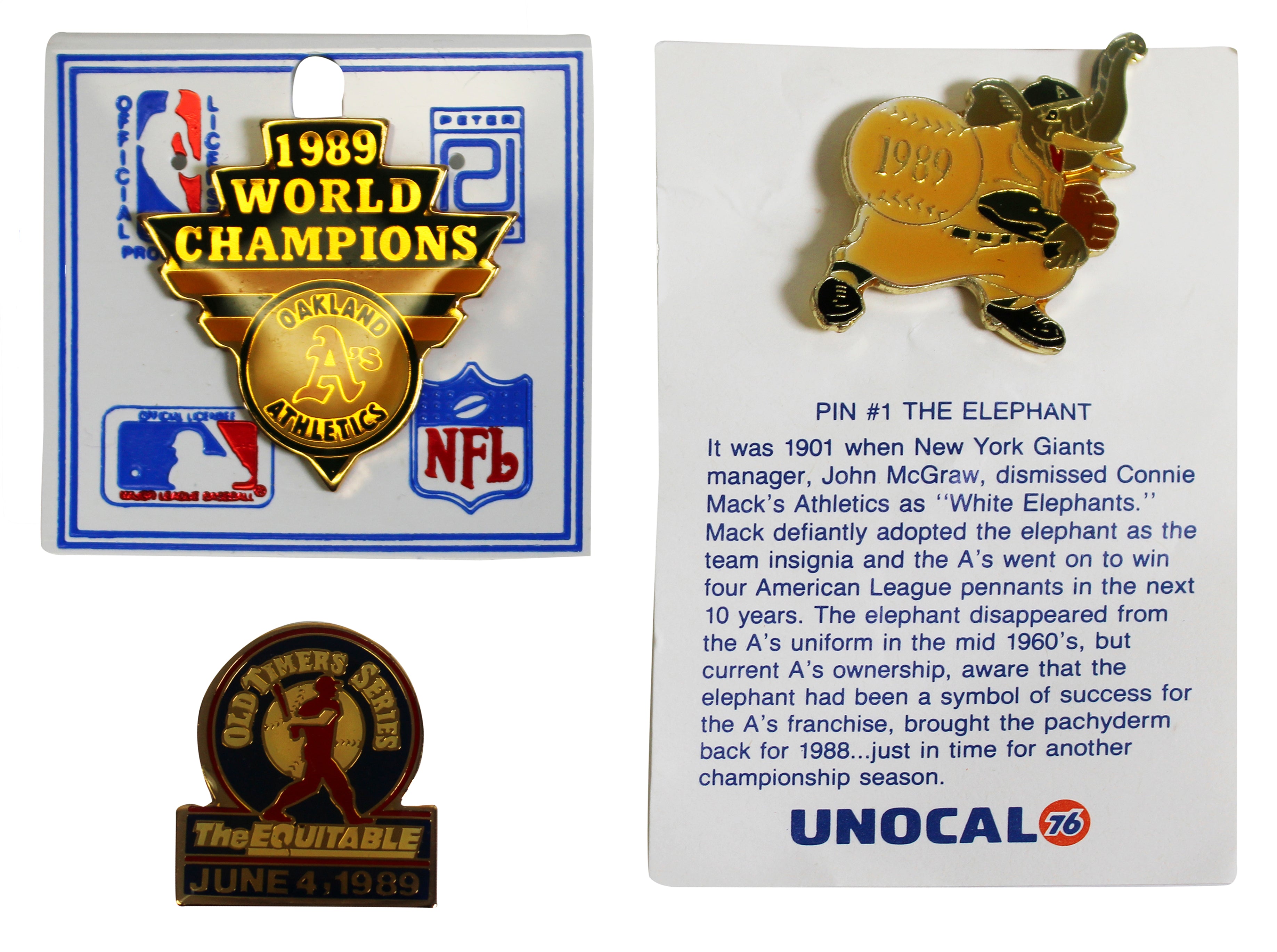 Athletics 1989 Season Collector Pin Set Un-signed 3