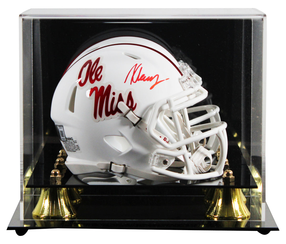 Ole Miss Kewan Lacy Authentic Signed White Speed Mini Helmet W/ Case BAS