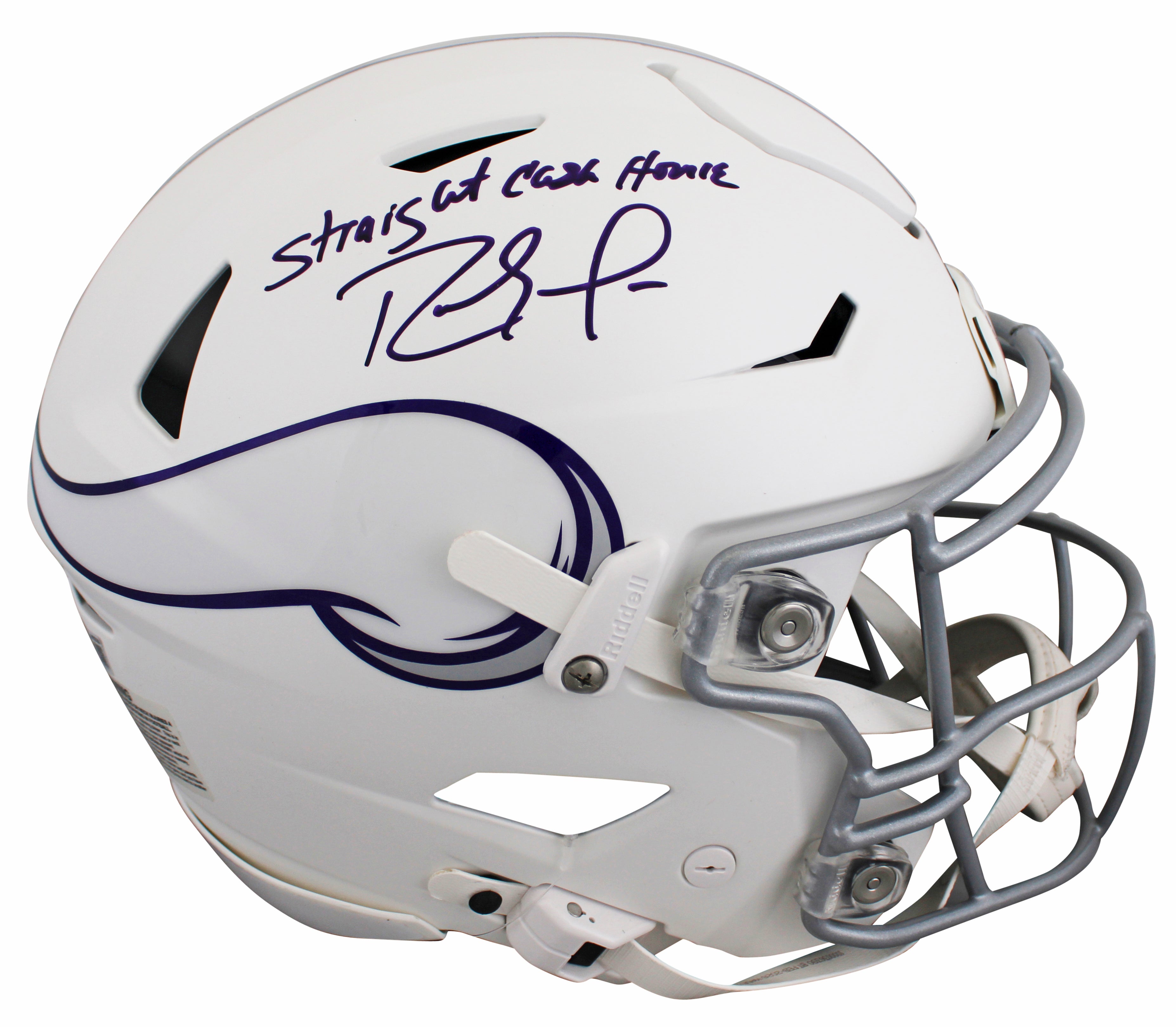 Vikings Randy Moss Signed 2024 On-Field Alt Speed Flex Full Size Helmet BAS Wit