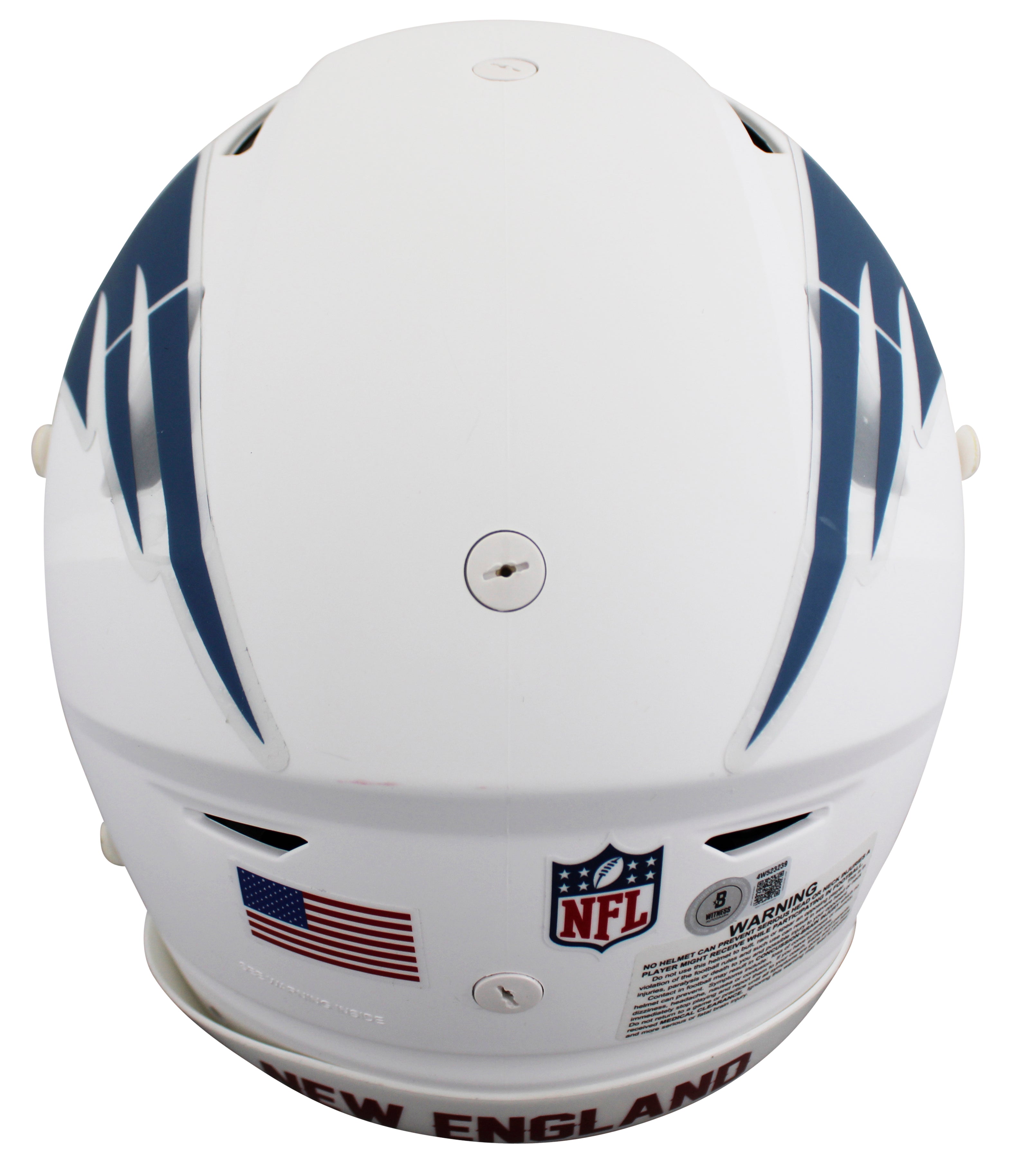 Patriots Randy Moss "SCH" Signed Rivalries Speed Flex Full Size Helmet BAS Wit