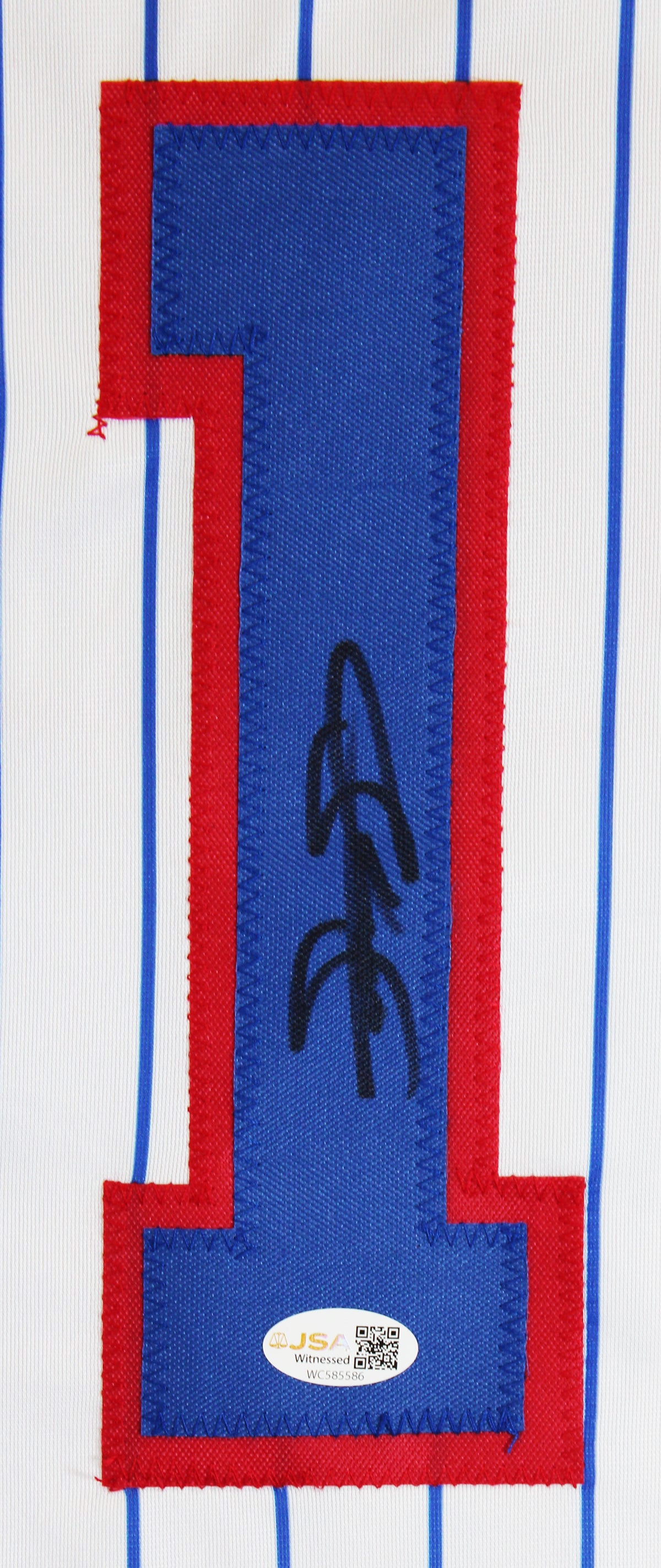 Sammy Sosa Authentic Signed White Pinstripe Pro Style Jersey JSA Witness