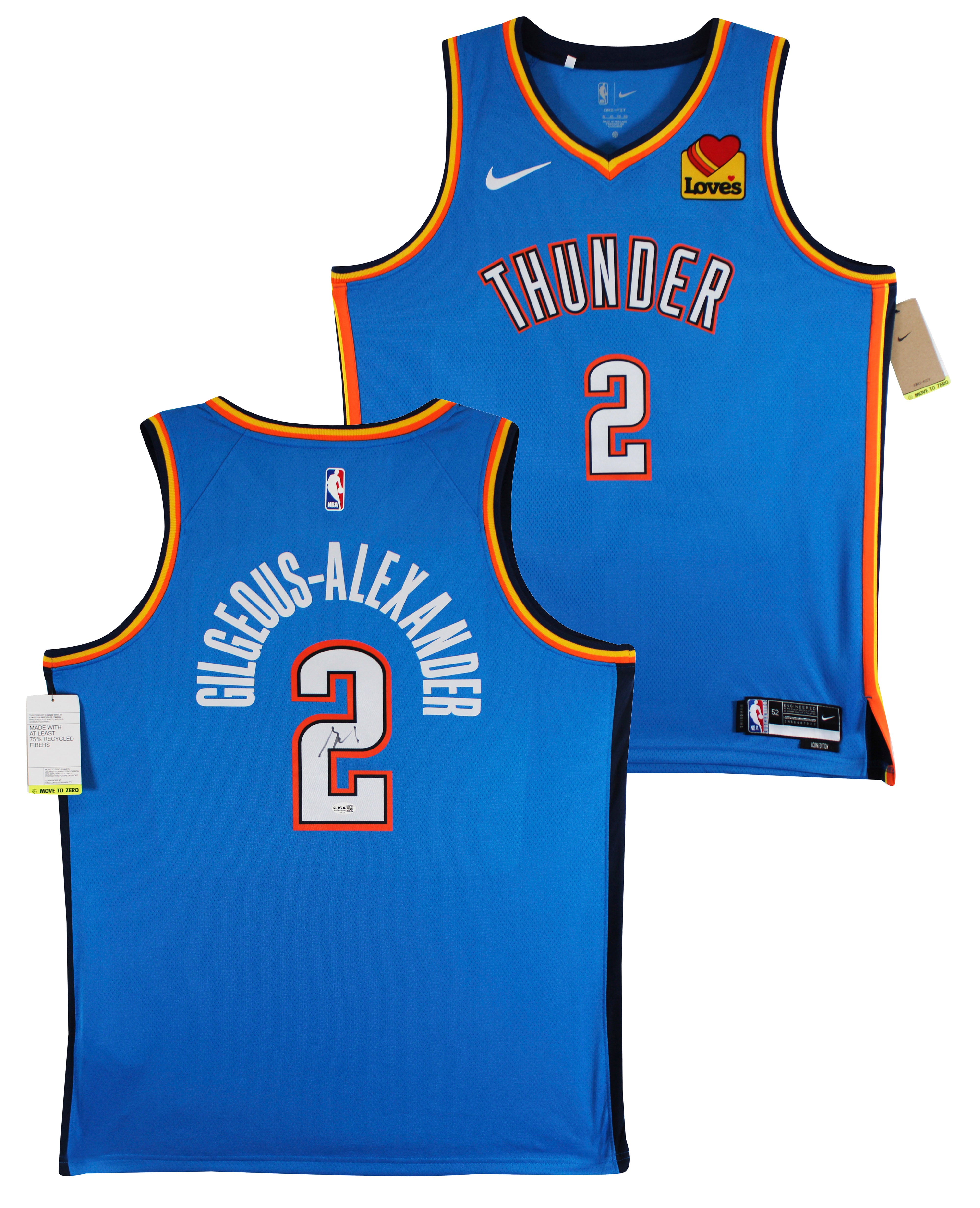 Thunder Shai Gilgeous-Alexander Signed Blue Nike Icon Edition Jersey JSA