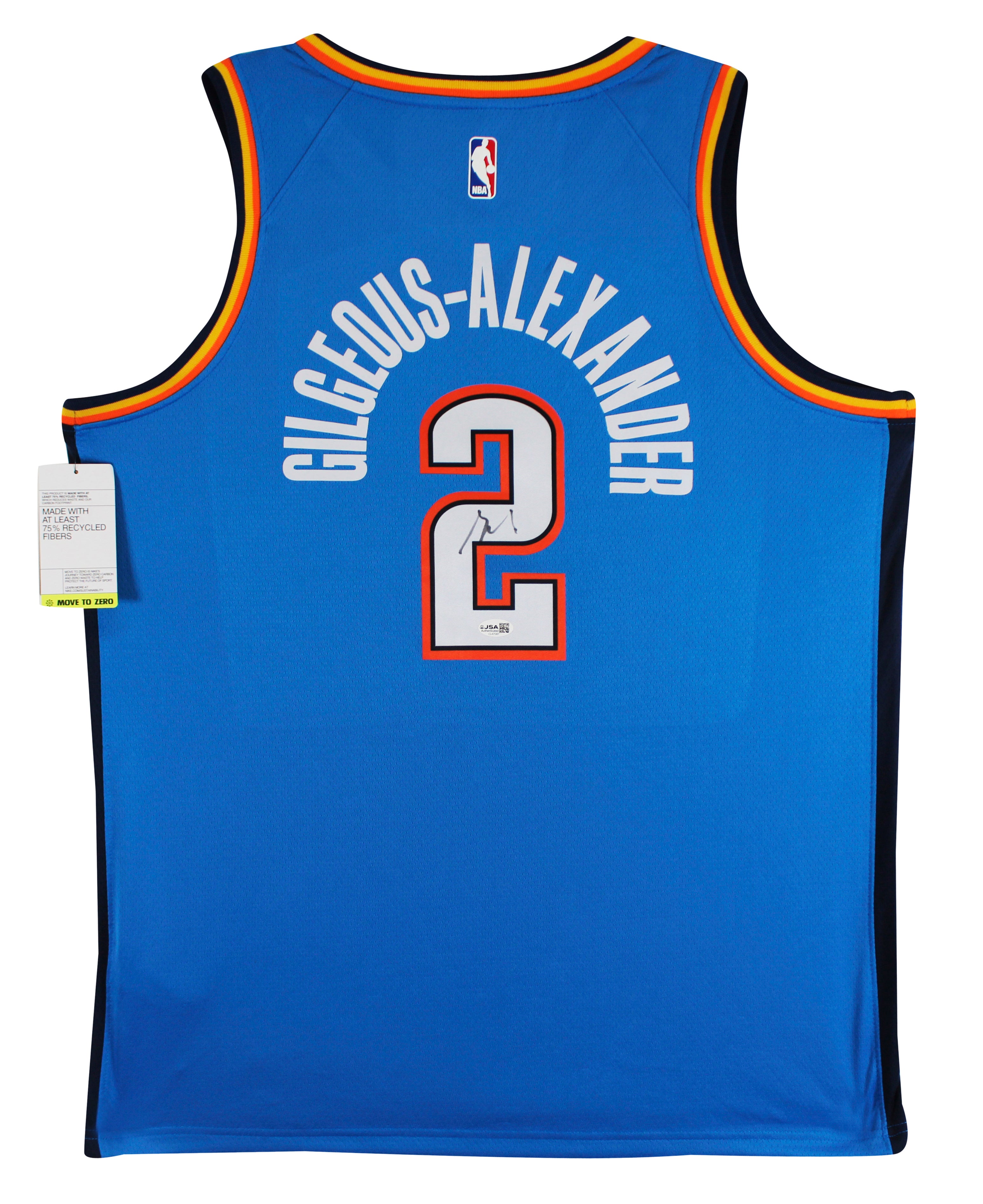 Thunder Shai Gilgeous-Alexander Signed Blue Nike Icon Ed. Jersey JSA #CL47587