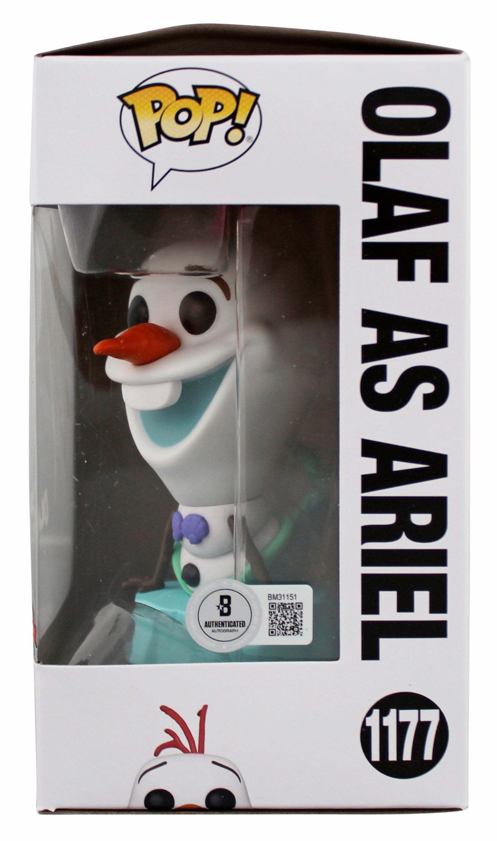 Josh Gad Frozen "Olaf" Signed #1177 Olaf as Ariel Funko Pop Vinyl Figure BAS