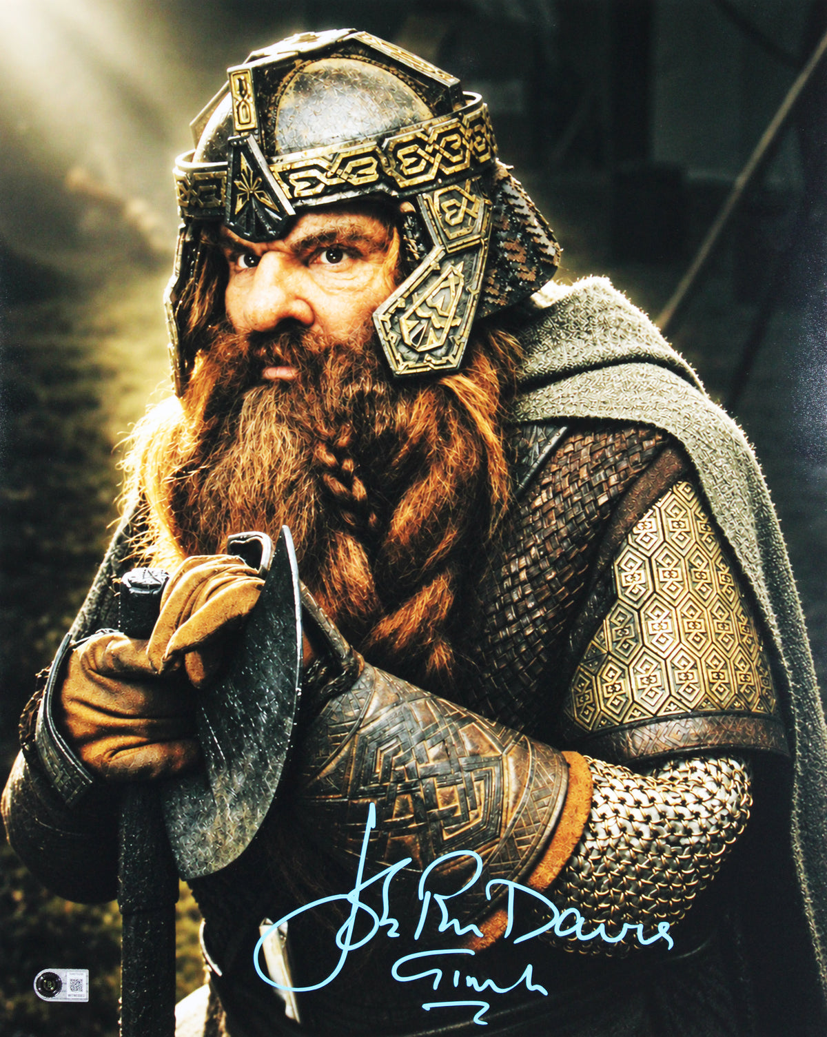 John Rhys-Davies Lord of the Rings "Gimli" Signed 16x20 Closeup Photo BAS Wit