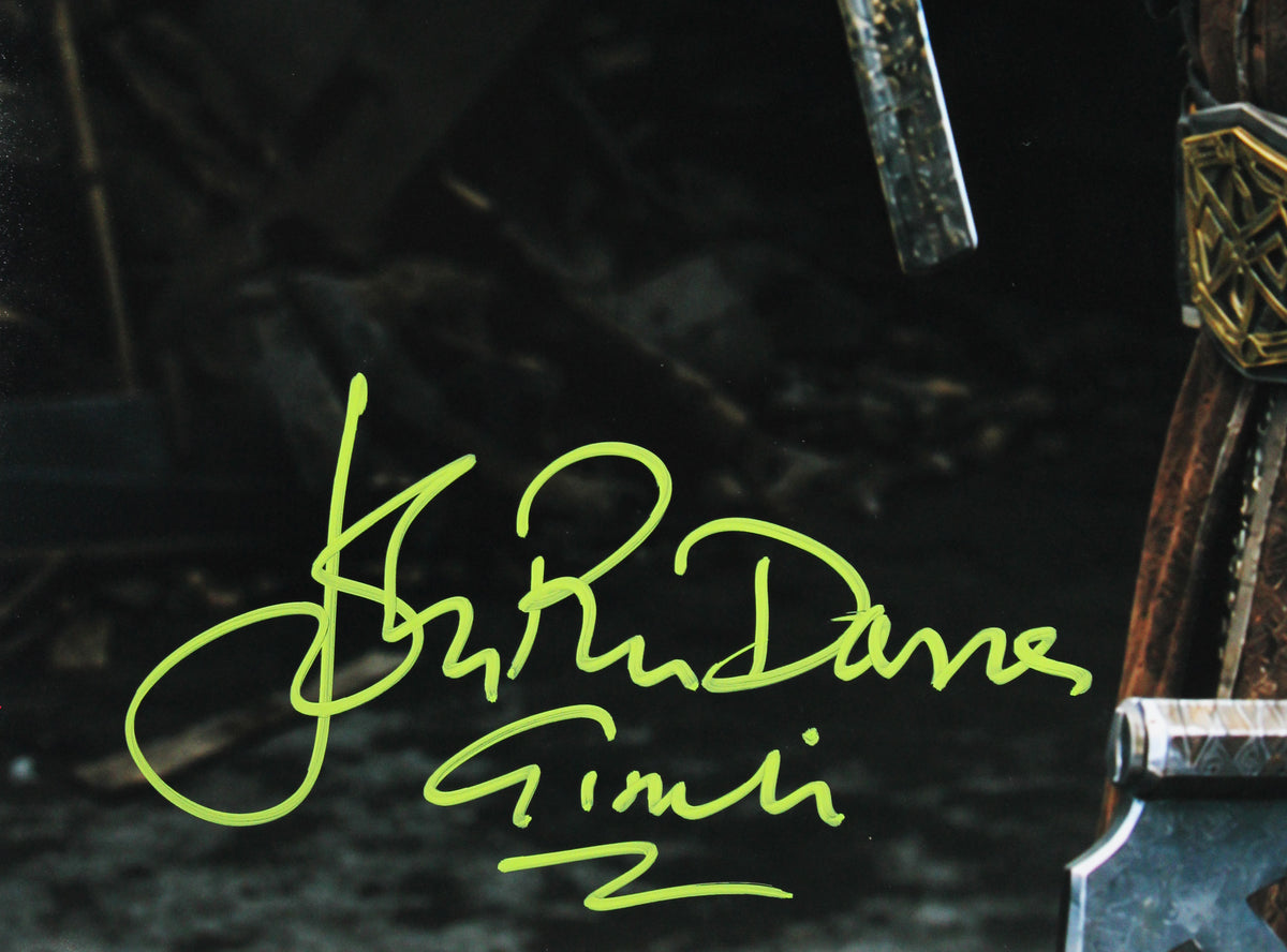 John Rhys-Davies Lord of the Rings "Gimli" Signed 16x20 Holding Axe Photo BAS W