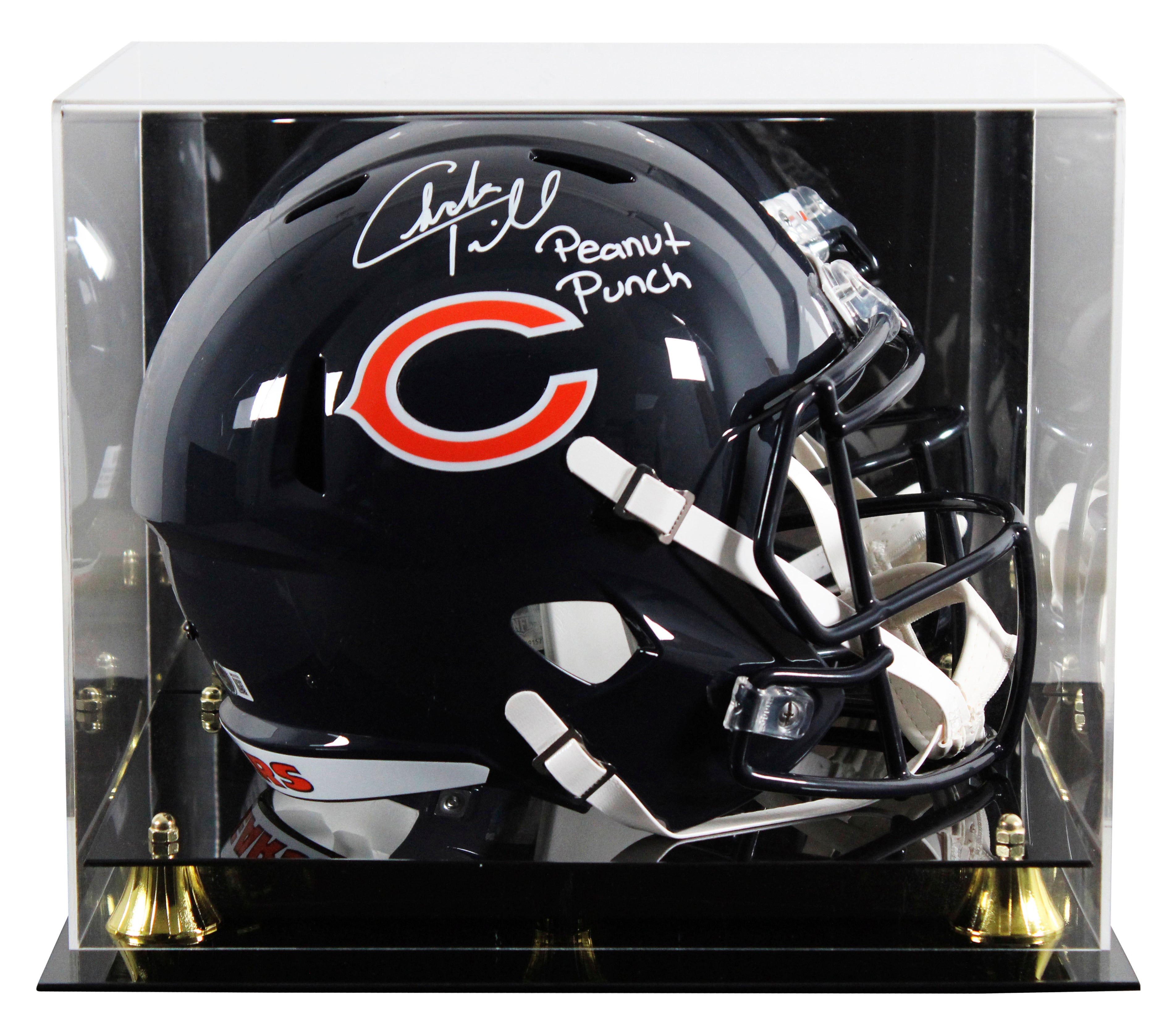 Bears Charles Tillman "Peanut Punch" Signed F/S Speed Rep Helmet W/ Case BAS Wit