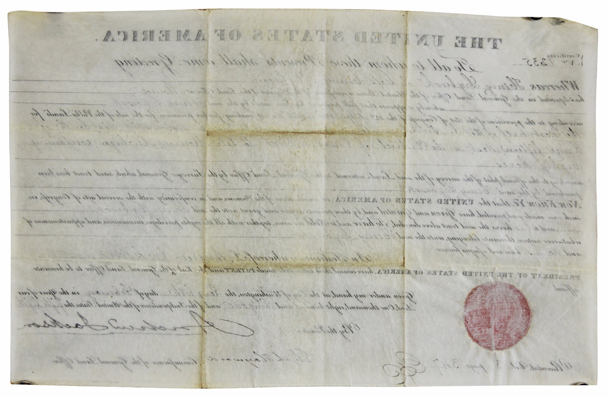 Andrew Jackson Authentic Signed 9.5x15.35 1831 Land Grant Document BAS #AE13540