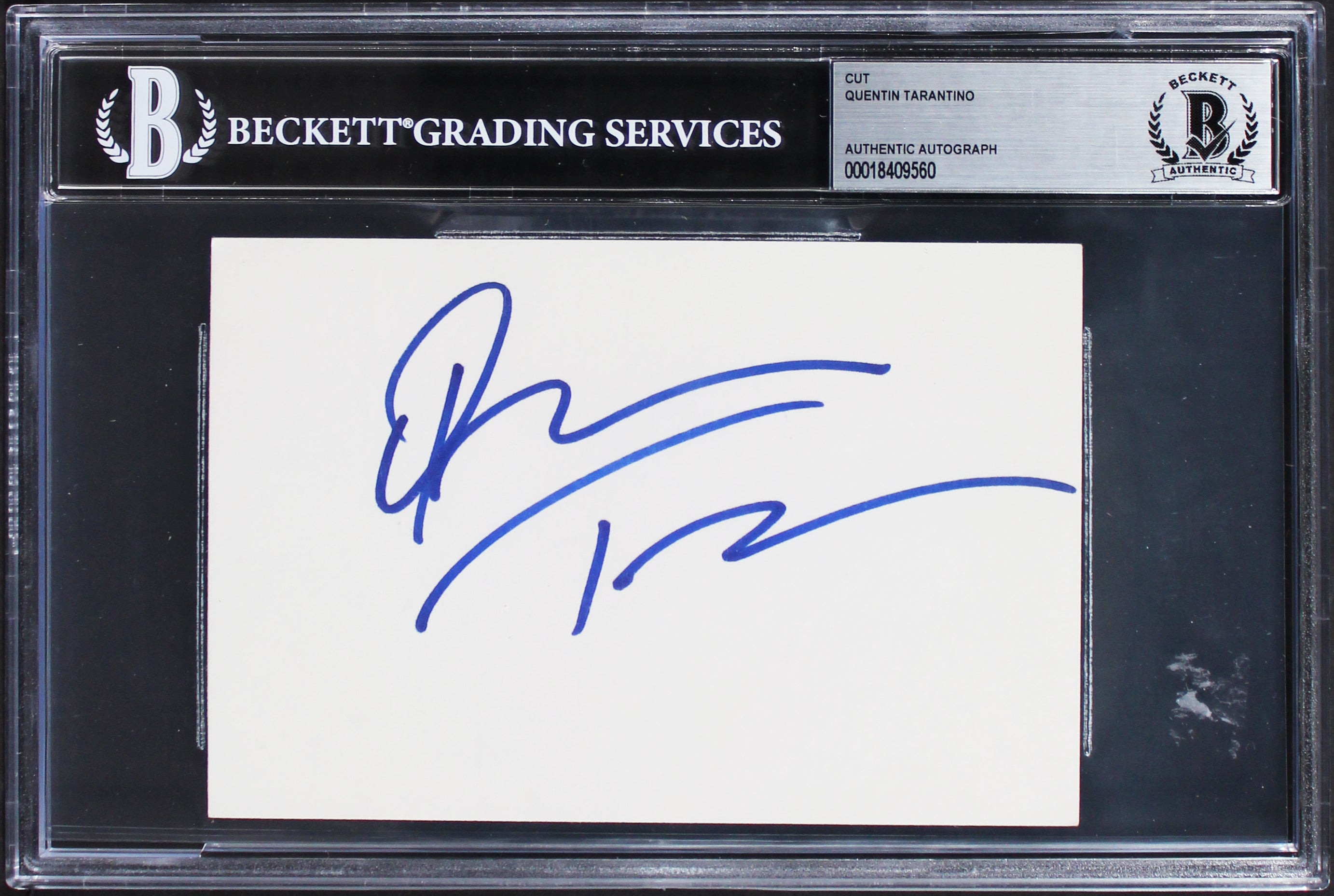 Quentin Tarantino Pulp Fiction Authentic Signed 4x6 Index Card BAS Slabbed