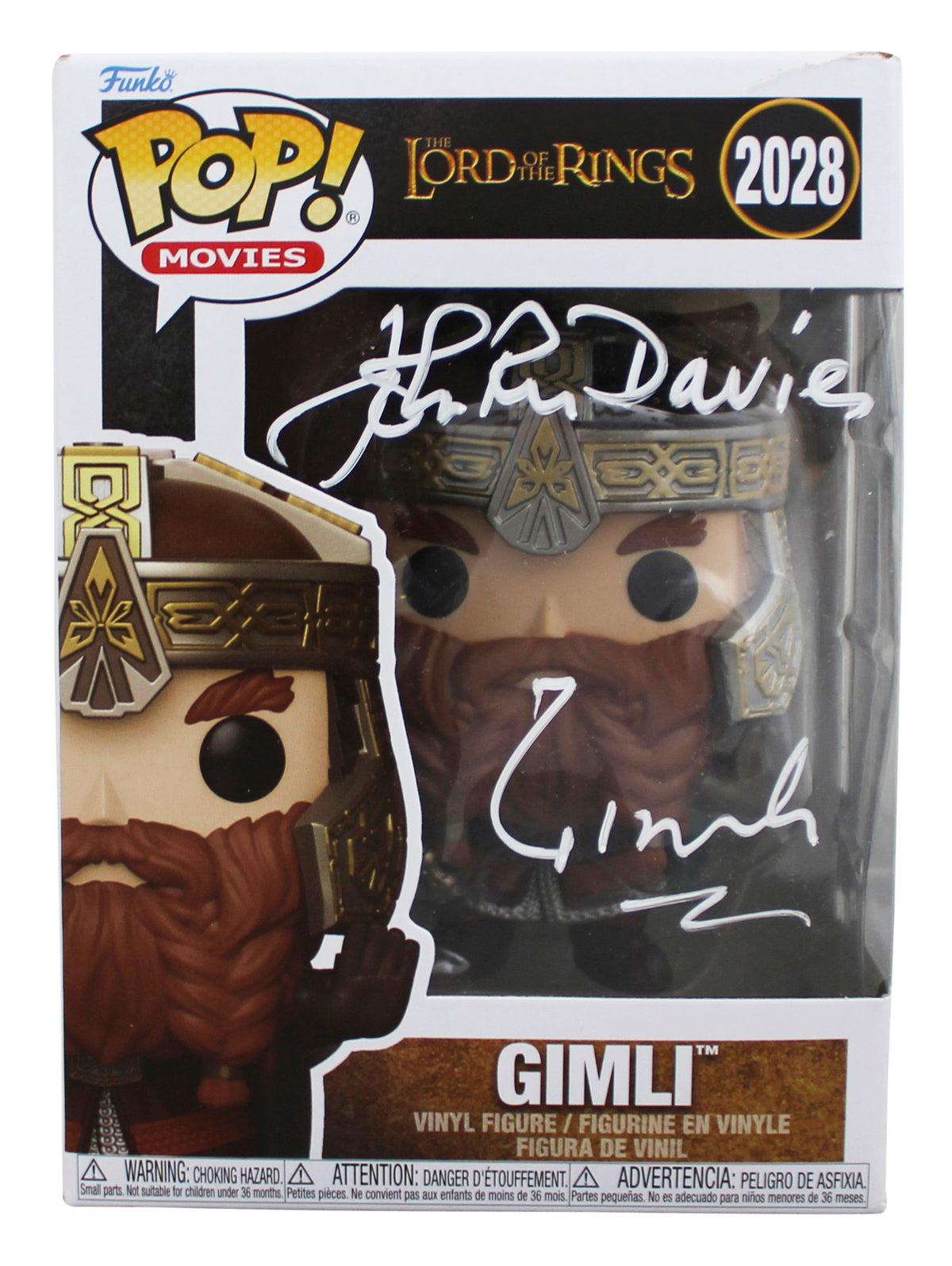 John Rhys-Davies LOTR "Gimli" Signed #2028 Funko Pop Figure BAS Wit #5W070063