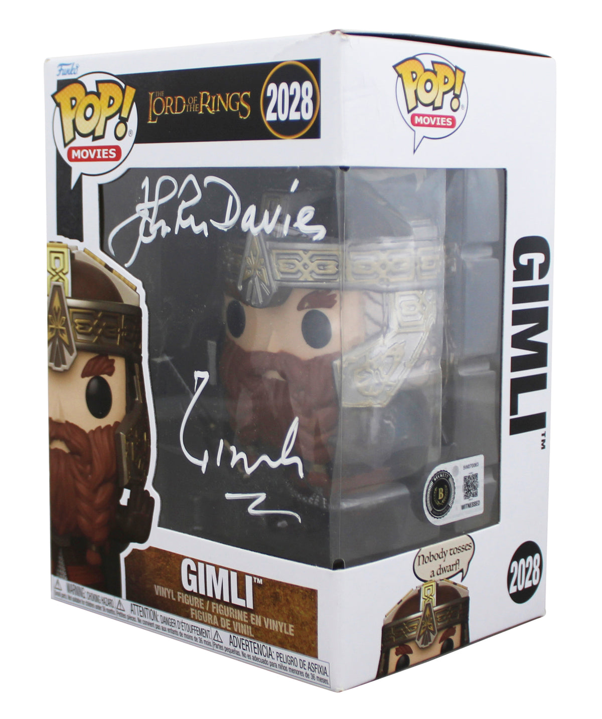 John Rhys-Davies LOTR "Gimli" Signed #2028 Funko Pop Figure BAS Wit #5W070063