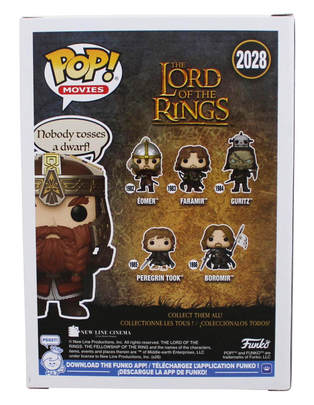 John Rhys-Davies LOTR "Gimli" Signed #2028 Funko Pop Figure BAS Wit #5W070063