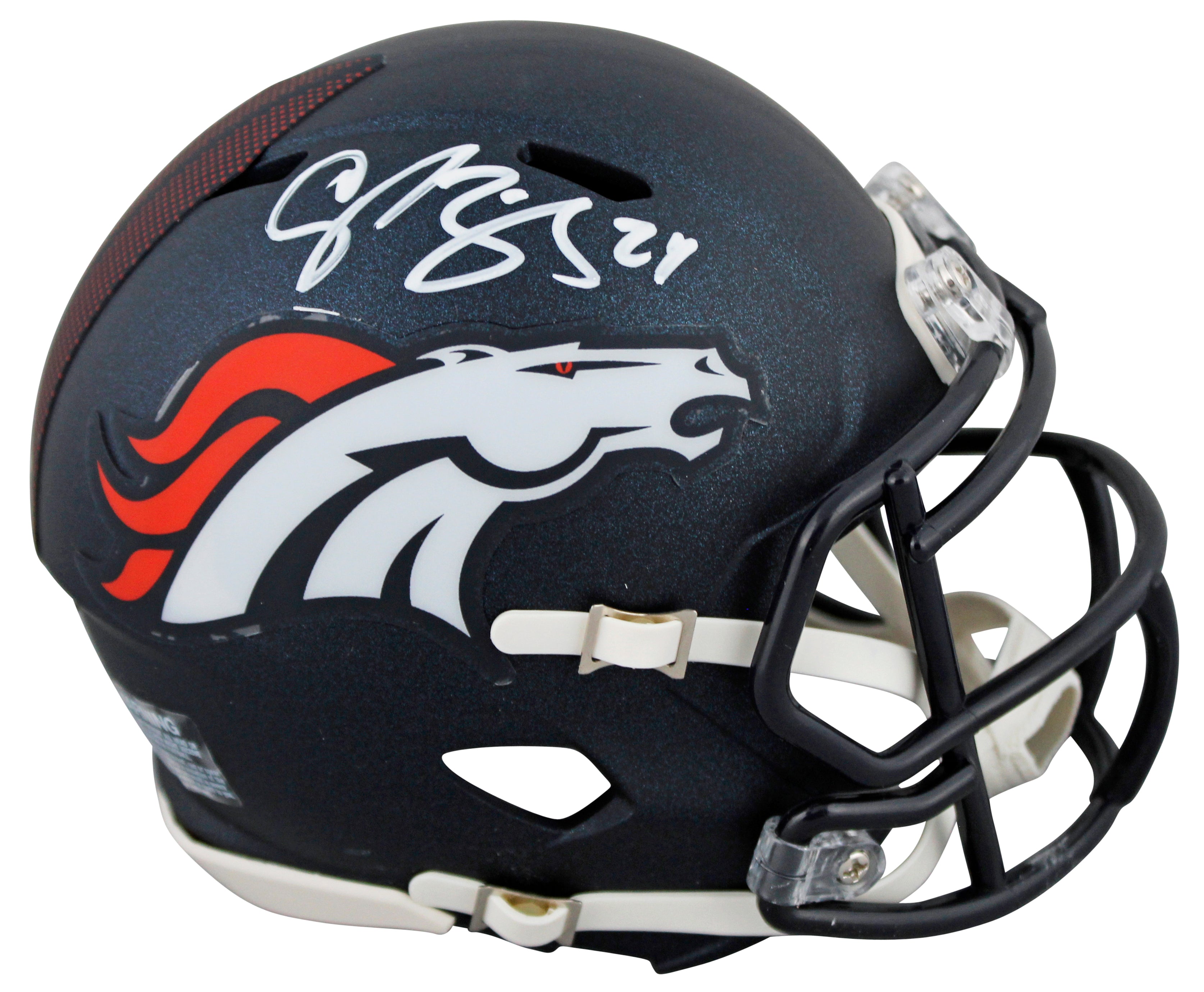 Broncos Champ Bailey Authentic Signed 2024 Speed Mini Helmet BAS Witnessed