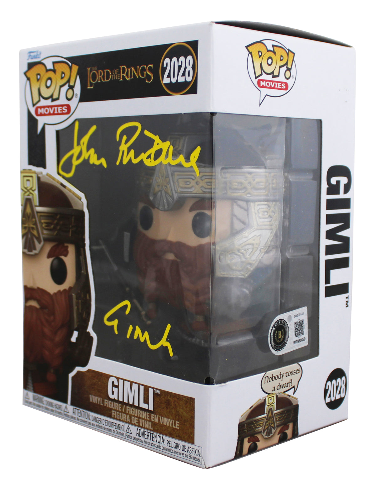 John Rhys-Davies LOTR "Gimli" Signed #2028 Funko Pop Figure BAS Wit #5W070141