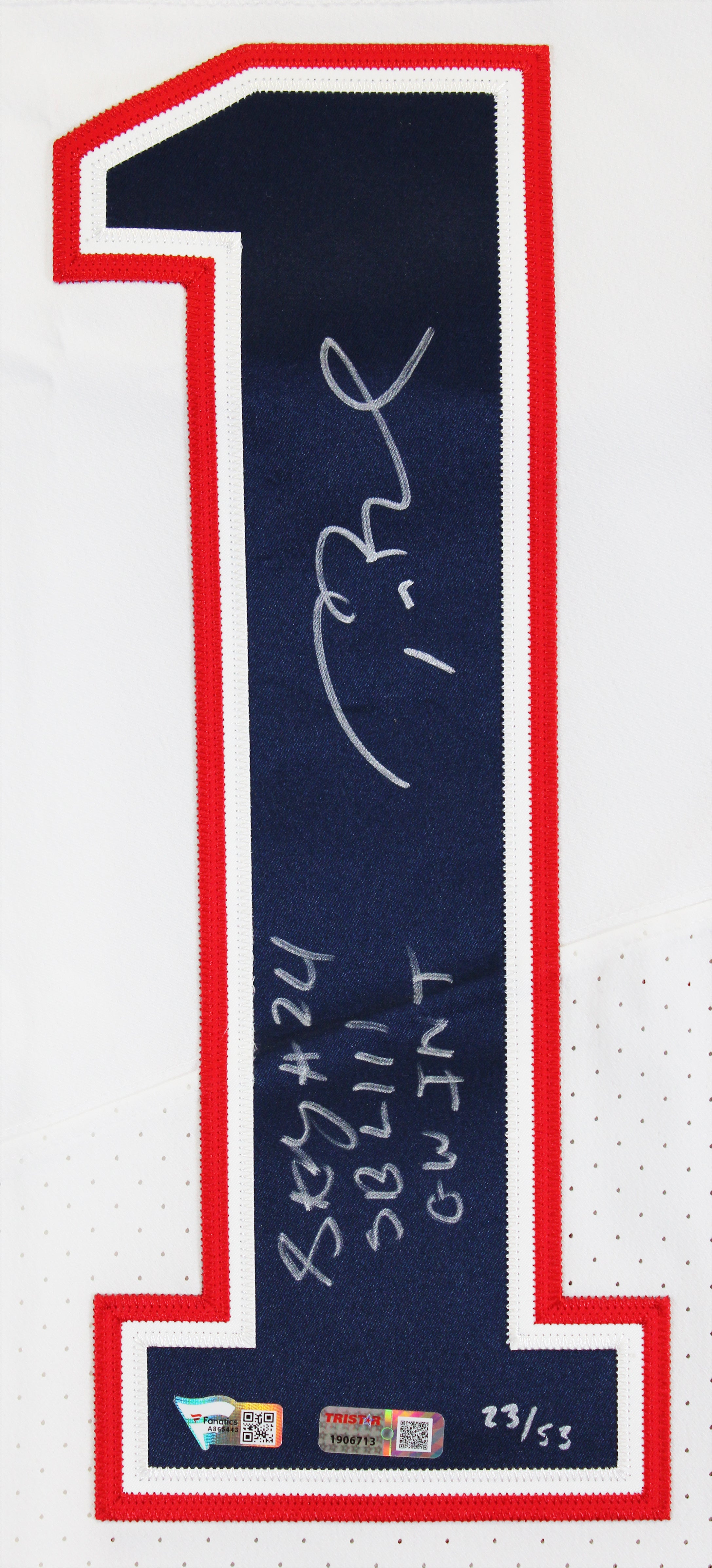 (6) Brady, Gronkowski, Gilmore, Edelman +2 Signed White Nike Elite Jersey BAS