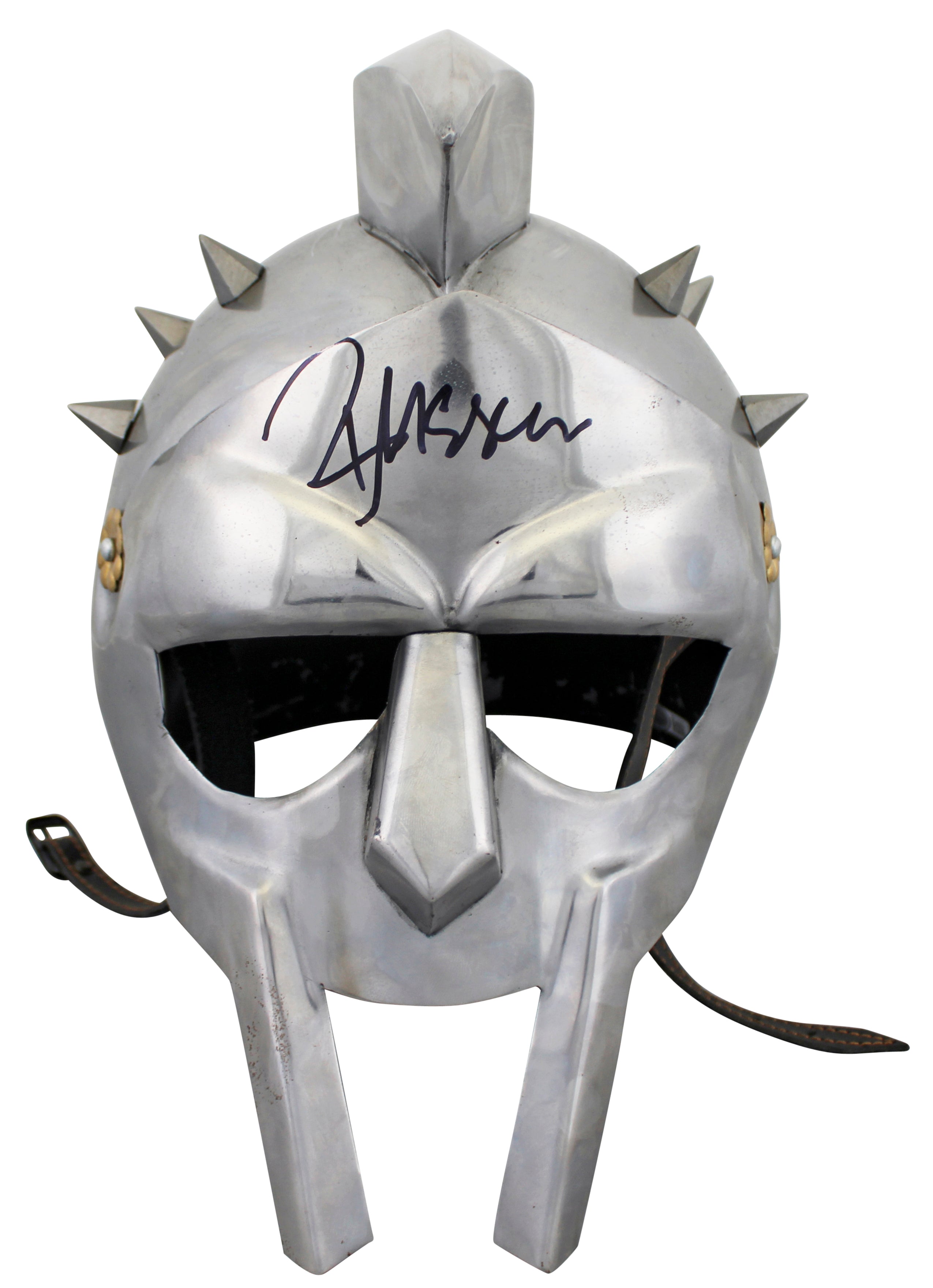 Russell Crowe Gladiator Signed Full Size Metal Maximus Prop Helmet BAS #BP11025