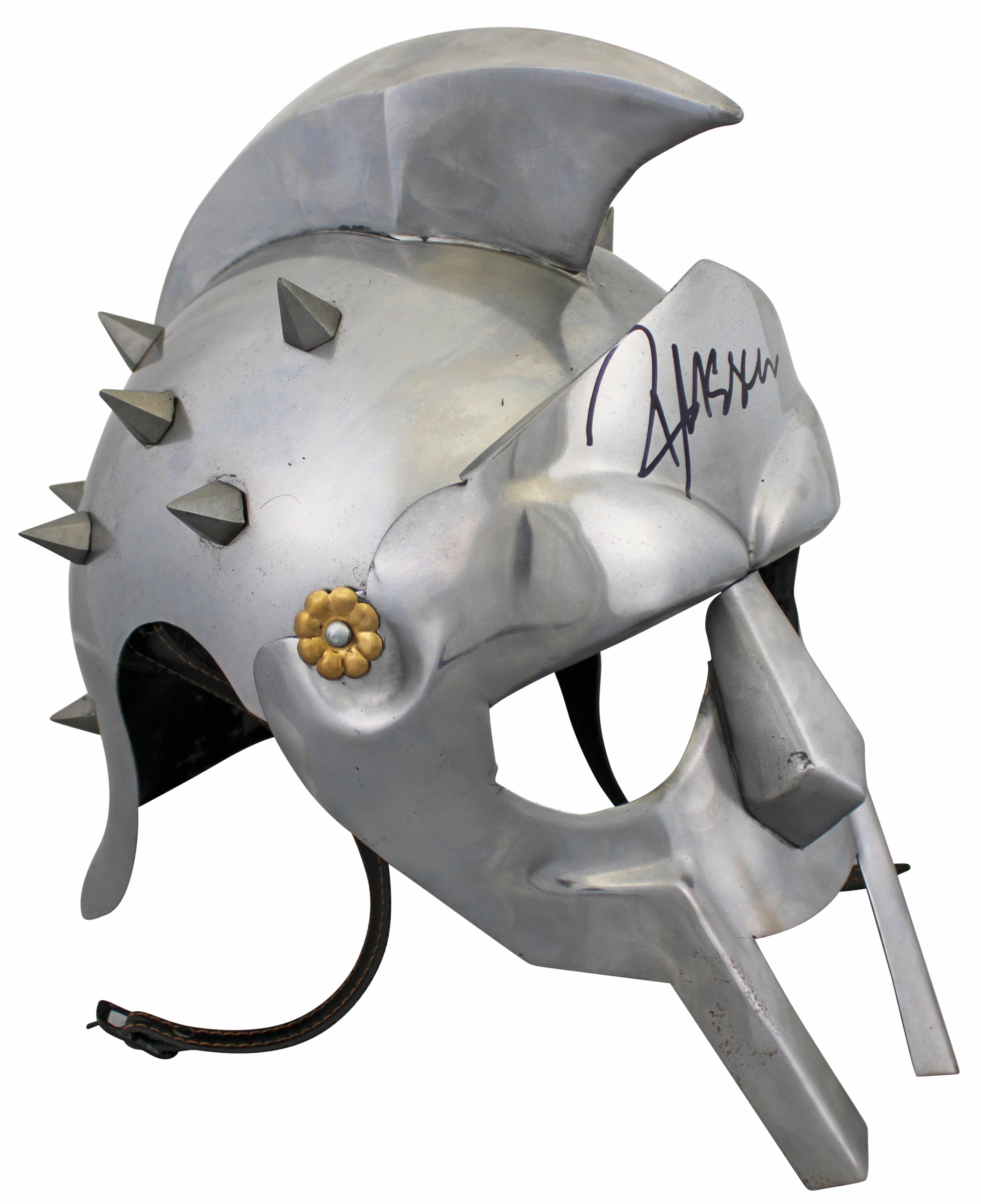 Russell Crowe Gladiator Signed Full Size Metal Maximus Prop Helmet BAS #BP11025