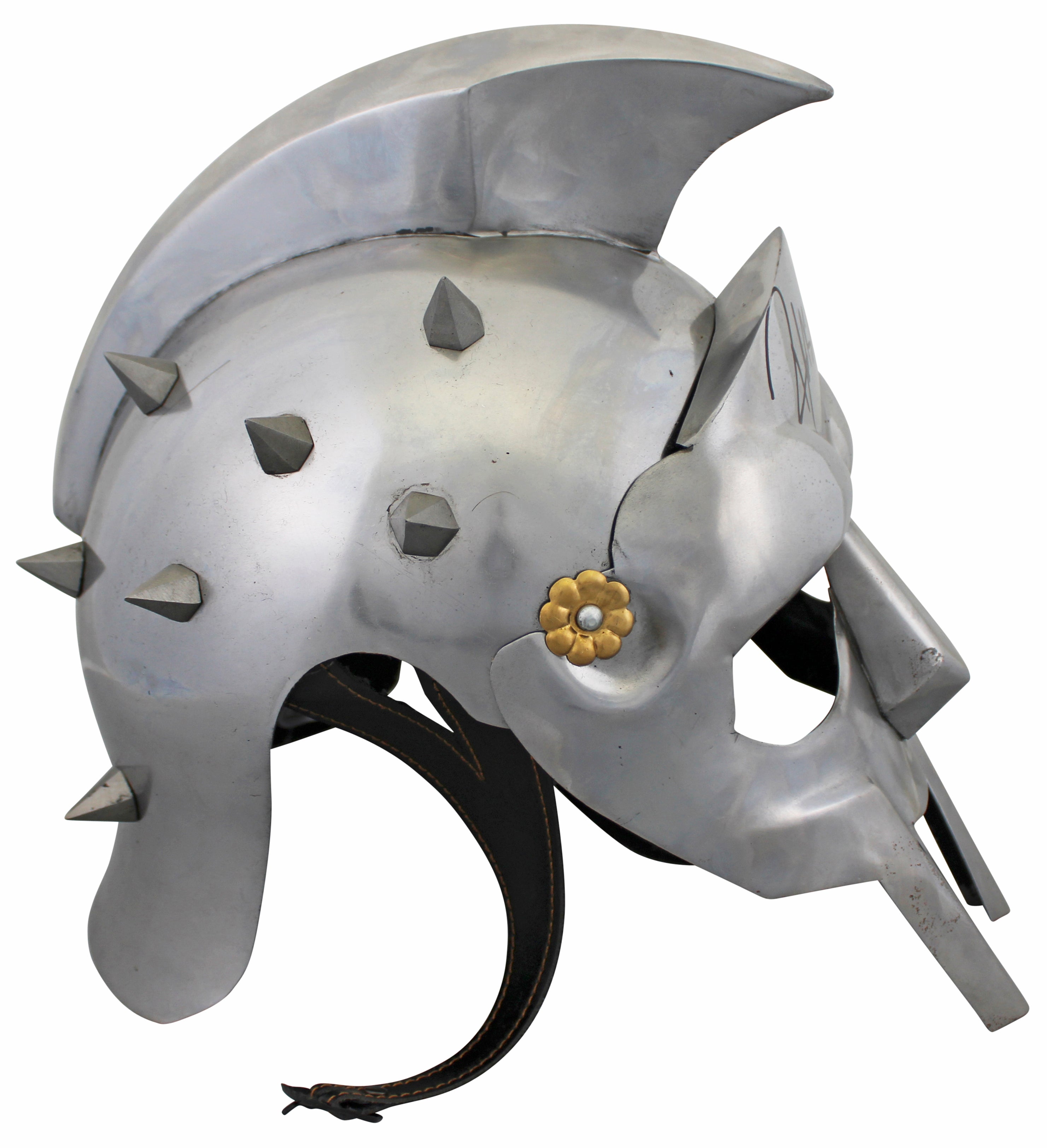 Russell Crowe Gladiator Signed Full Size Metal Maximus Prop Helmet BAS #BP11025