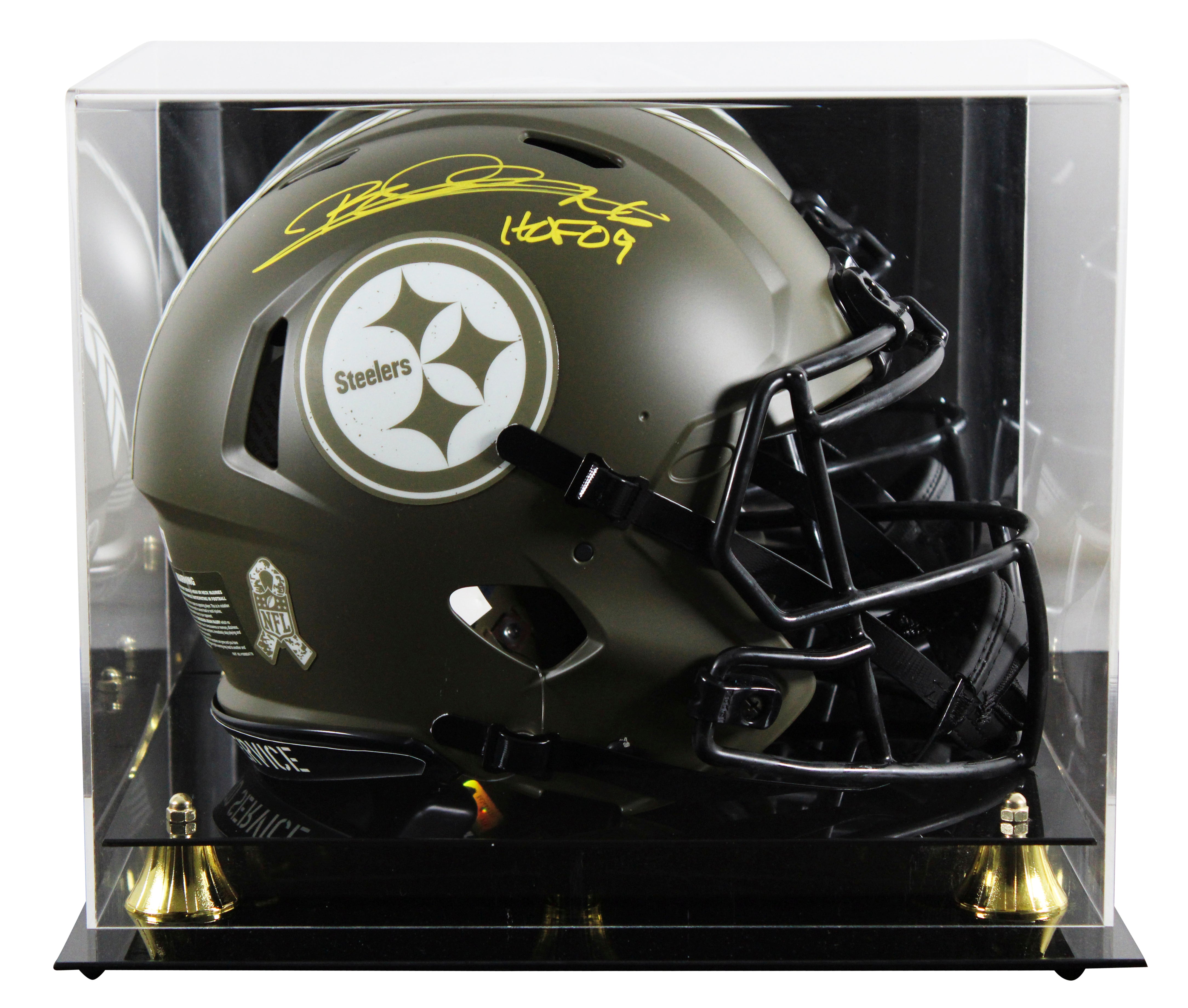 Steelers Rod Woodson "HOF 2009" Signed STS F/S Speed Proline Helmet W/ Case BAS