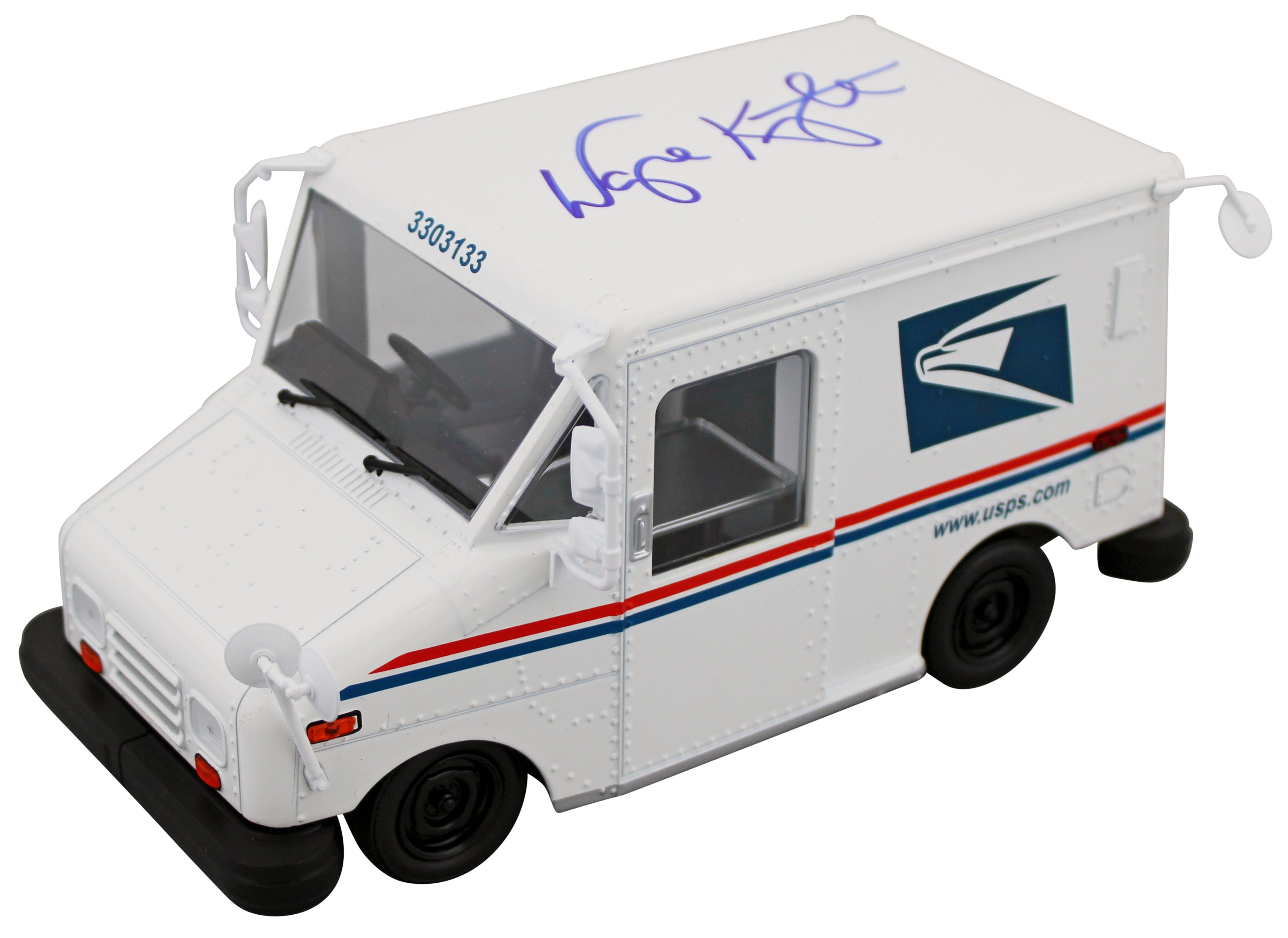 Wayne Knight Seinfeld Authentic Signed 1:24 Die Cast Metal USPS Truck BAS Wit