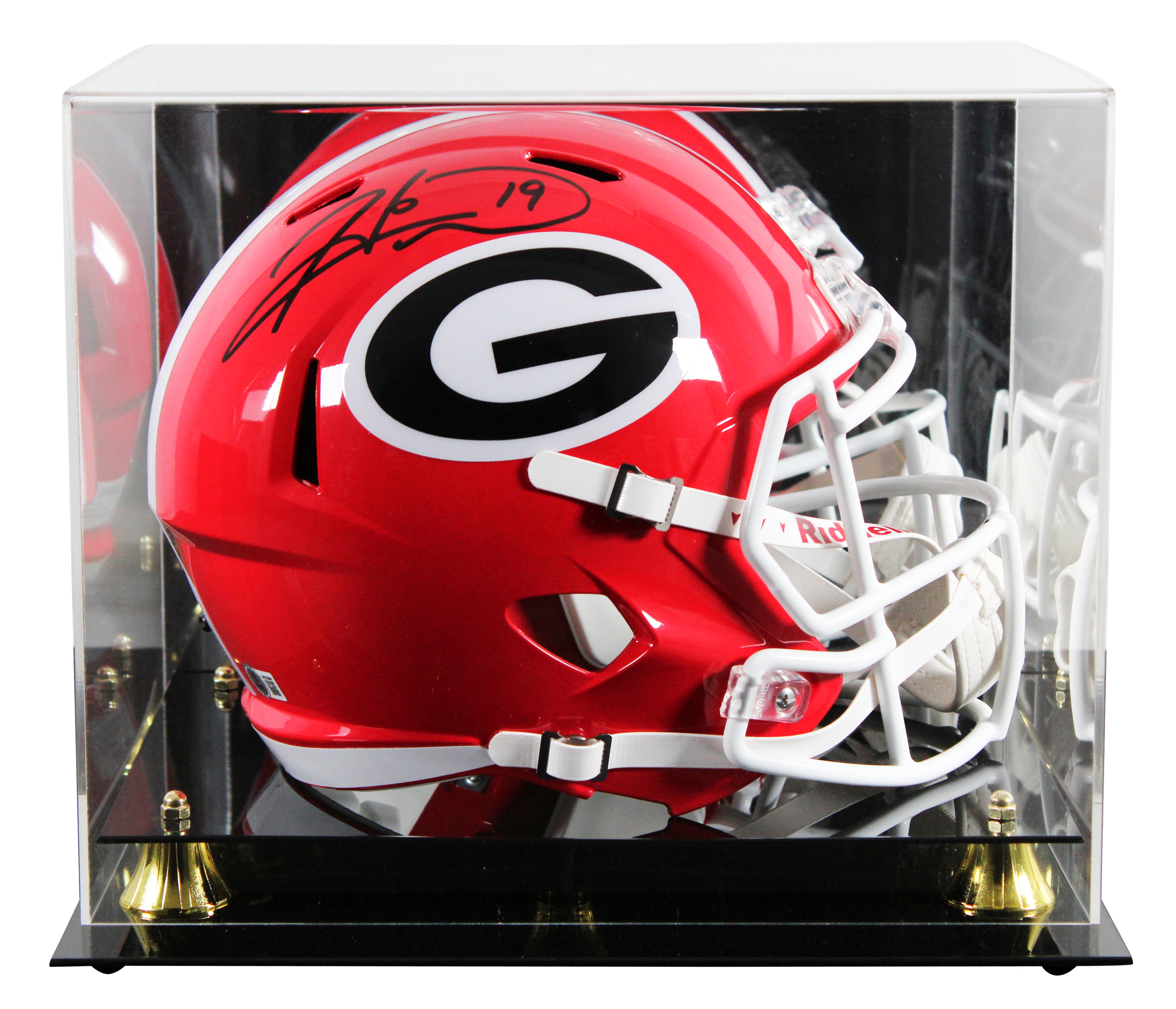 Georgia Hines Ward Signed Full Size Speed Rep Helmet W/ Case BAS Witnessed