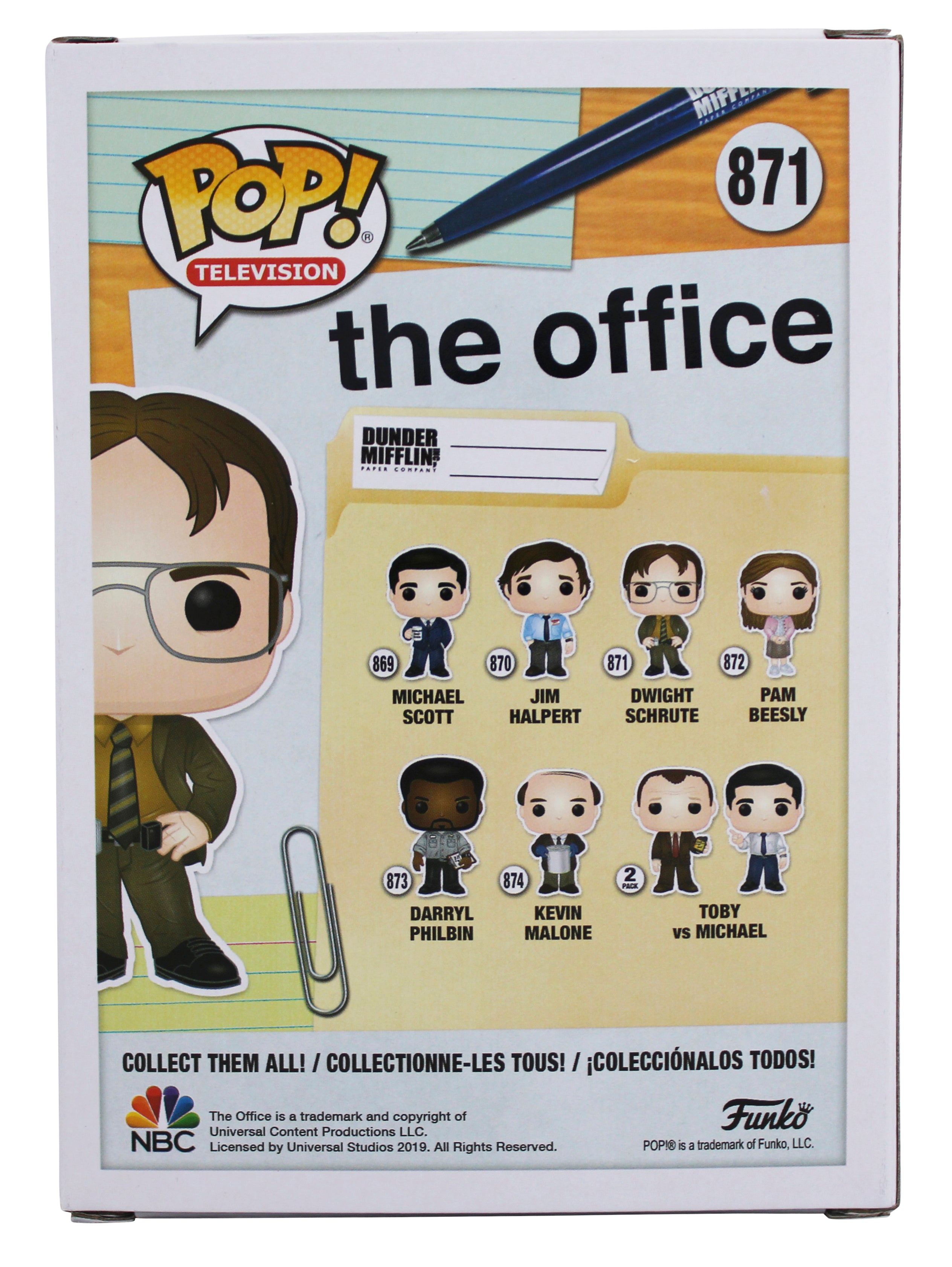 Rainn Wilson The Office Signed Dwight Schrute #871 Funko Pop Vinyl Figure BAS 1