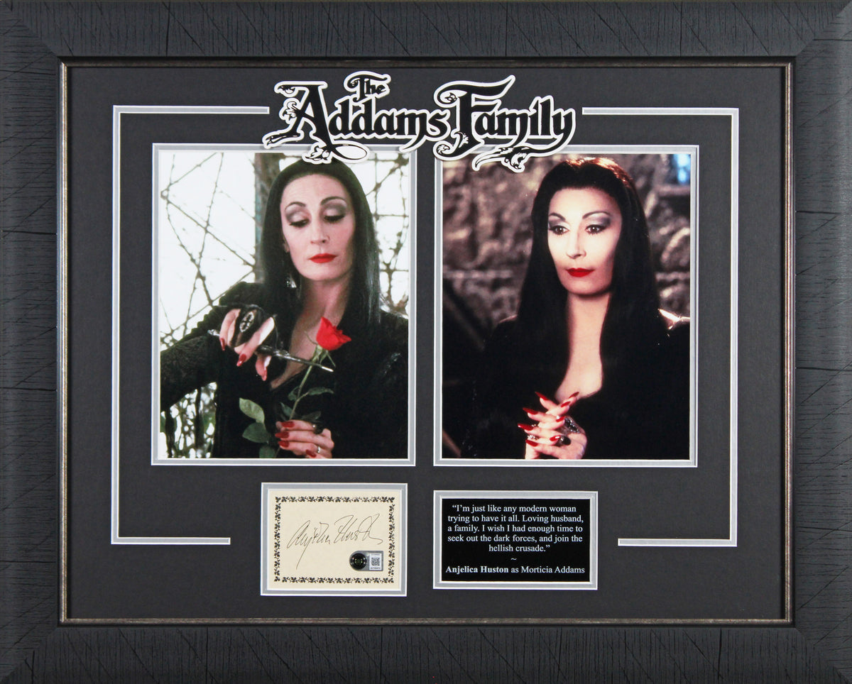 Anjelica Huston The Addams Family Signed Cut Signature Framed Display BAS
