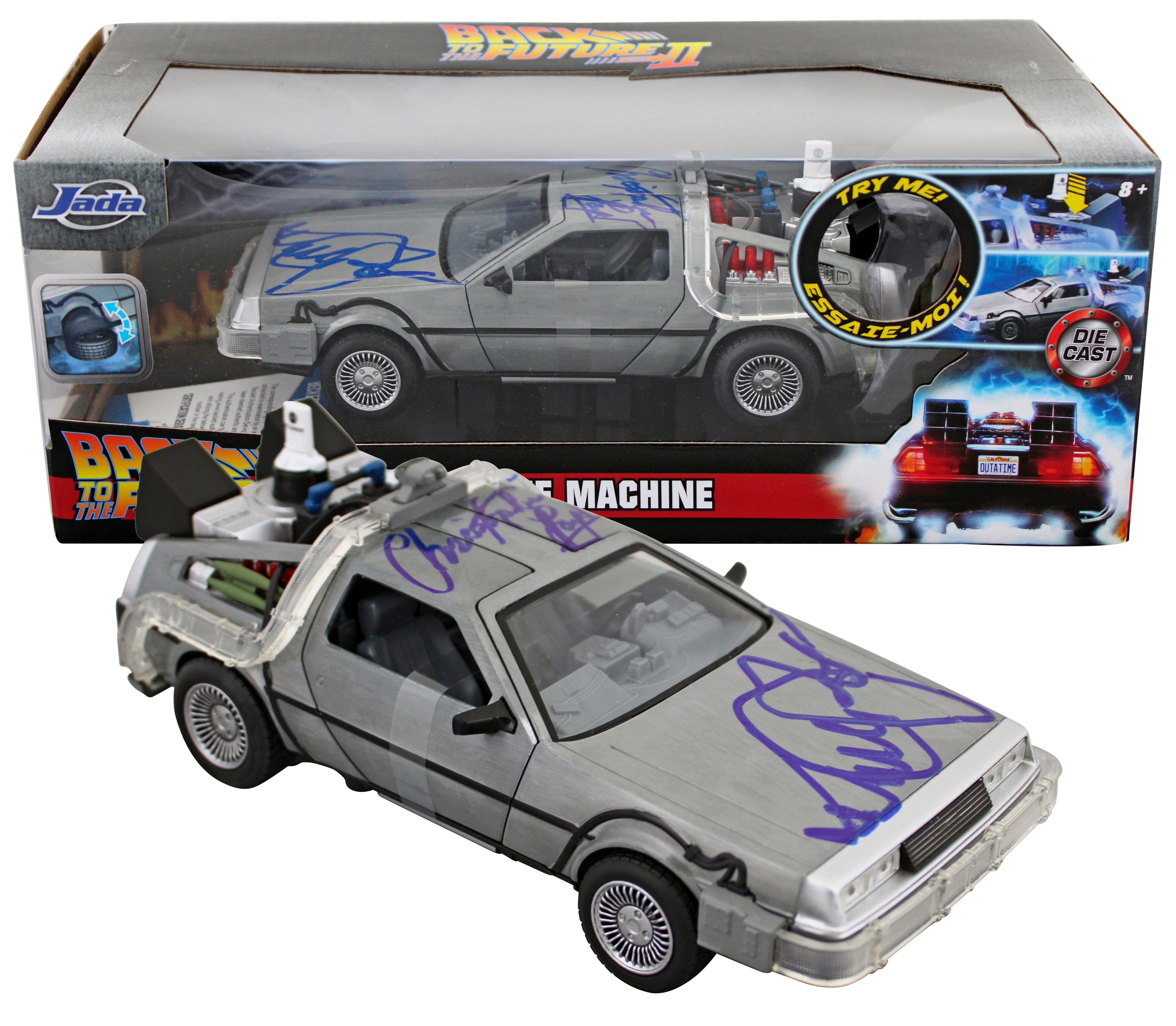 Christopher Lloyd & Michael J. Fox Back To The Future Signed 1:24 DeLorean BAS