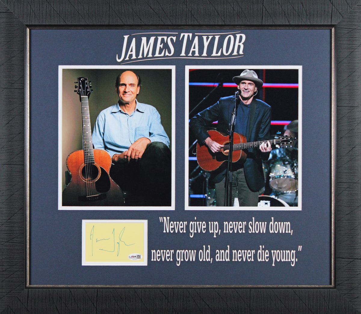 James Taylor Authentic Signed & Framed 3x4 Cut Signature JSA #CJ41567