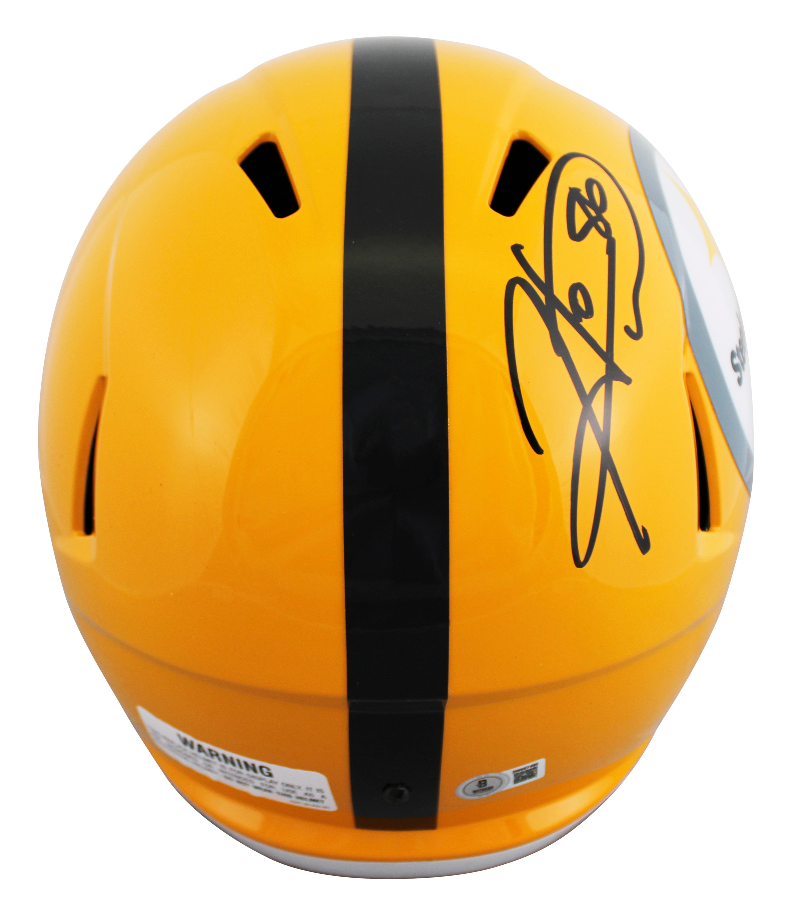 Steelers Hines Ward Signed Yellow Full Size Speed Rep Helmet W/ Case BAS Witness