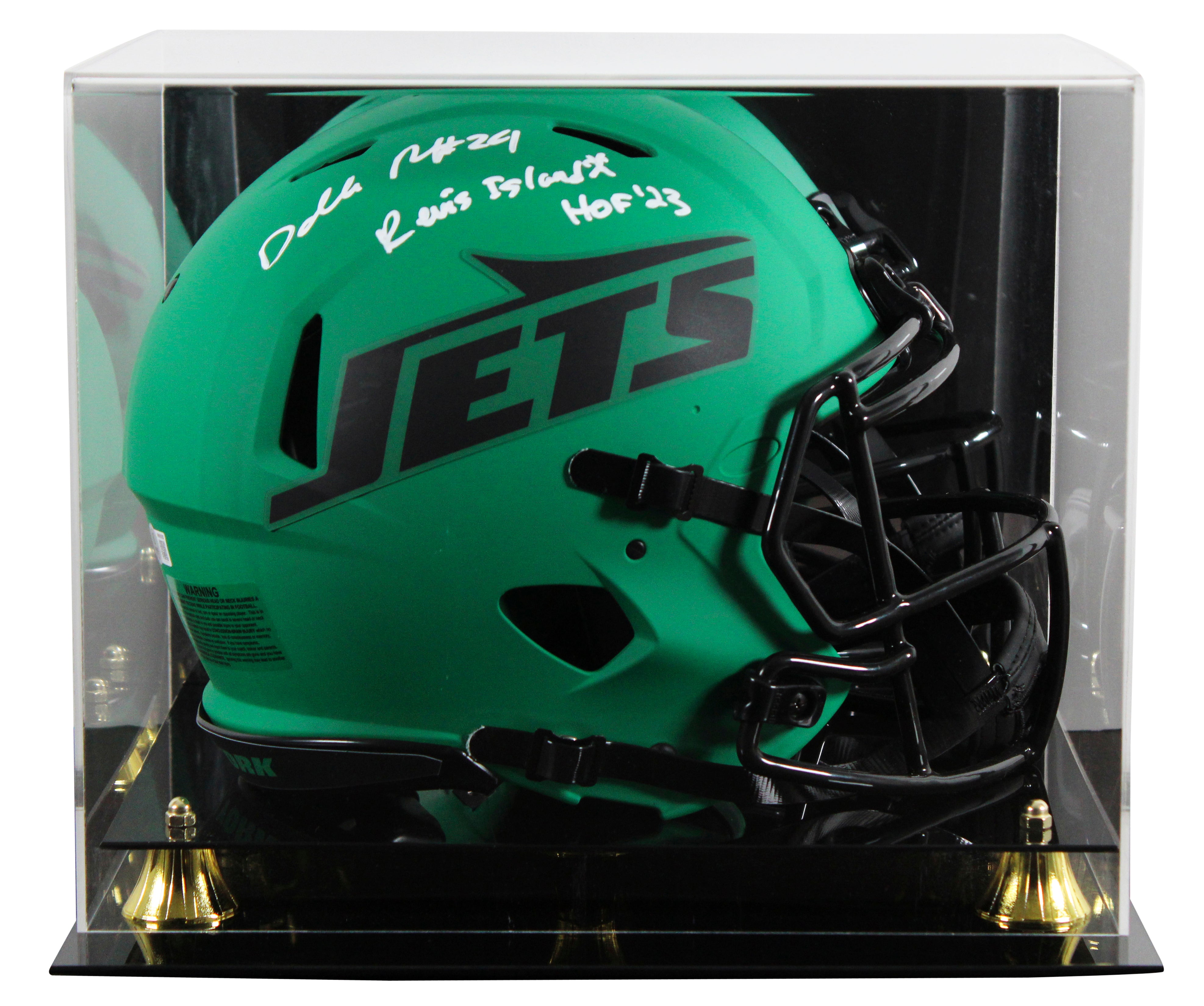 Jets Darelle Revis "2x Insc" Signed Rave F/S Speed Proline Helmet W/ Case BAS W