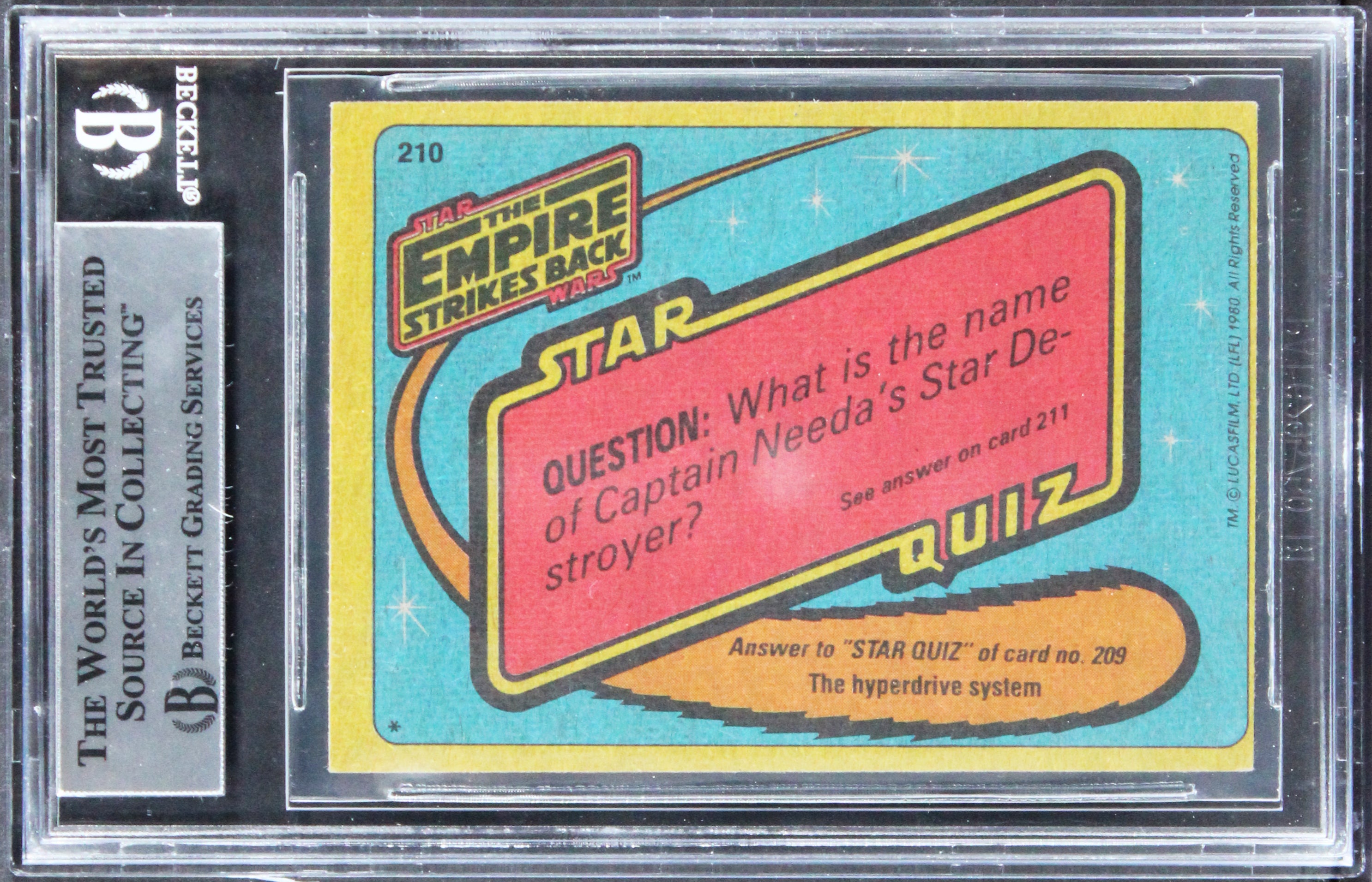 Star Wars (3) Jeremy Bulloch, Wingreen +1 Signed 1980 ESB #210 Card BAS Slabbed