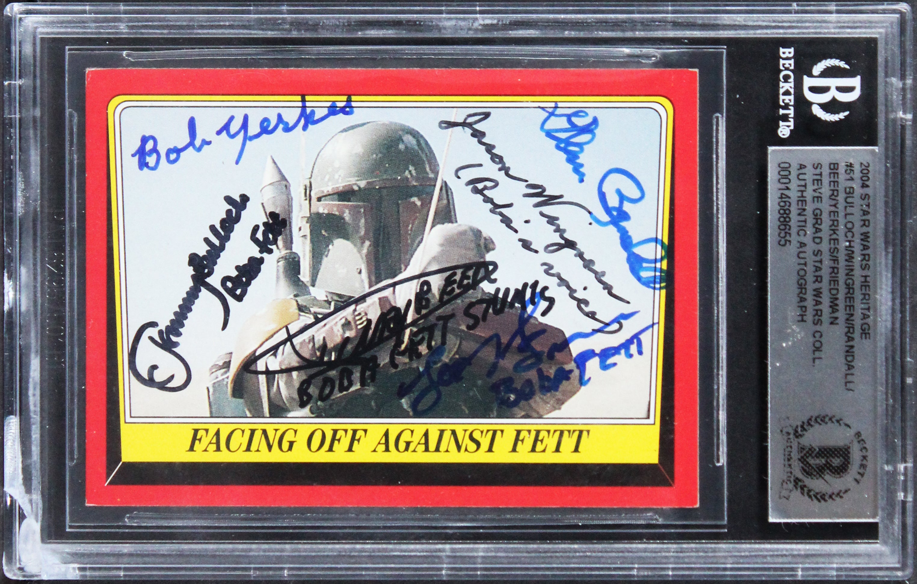 Star Wars (6) Bulloch, Wingreen +4 Signed 2004 SW Heritage #51 Card BAS Slabbed