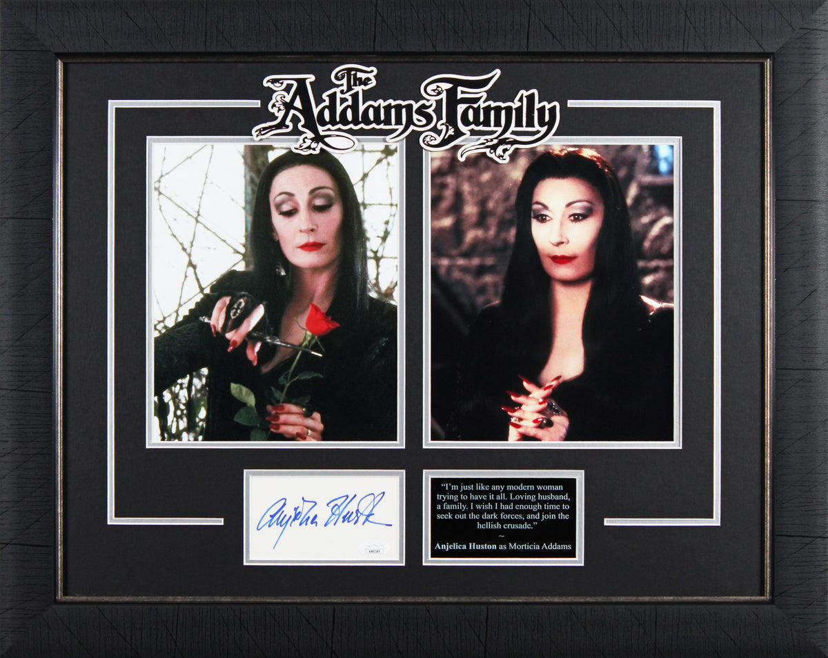 Anjelica Huston The Addams Family Signed Cut Signature Framed Display JSA