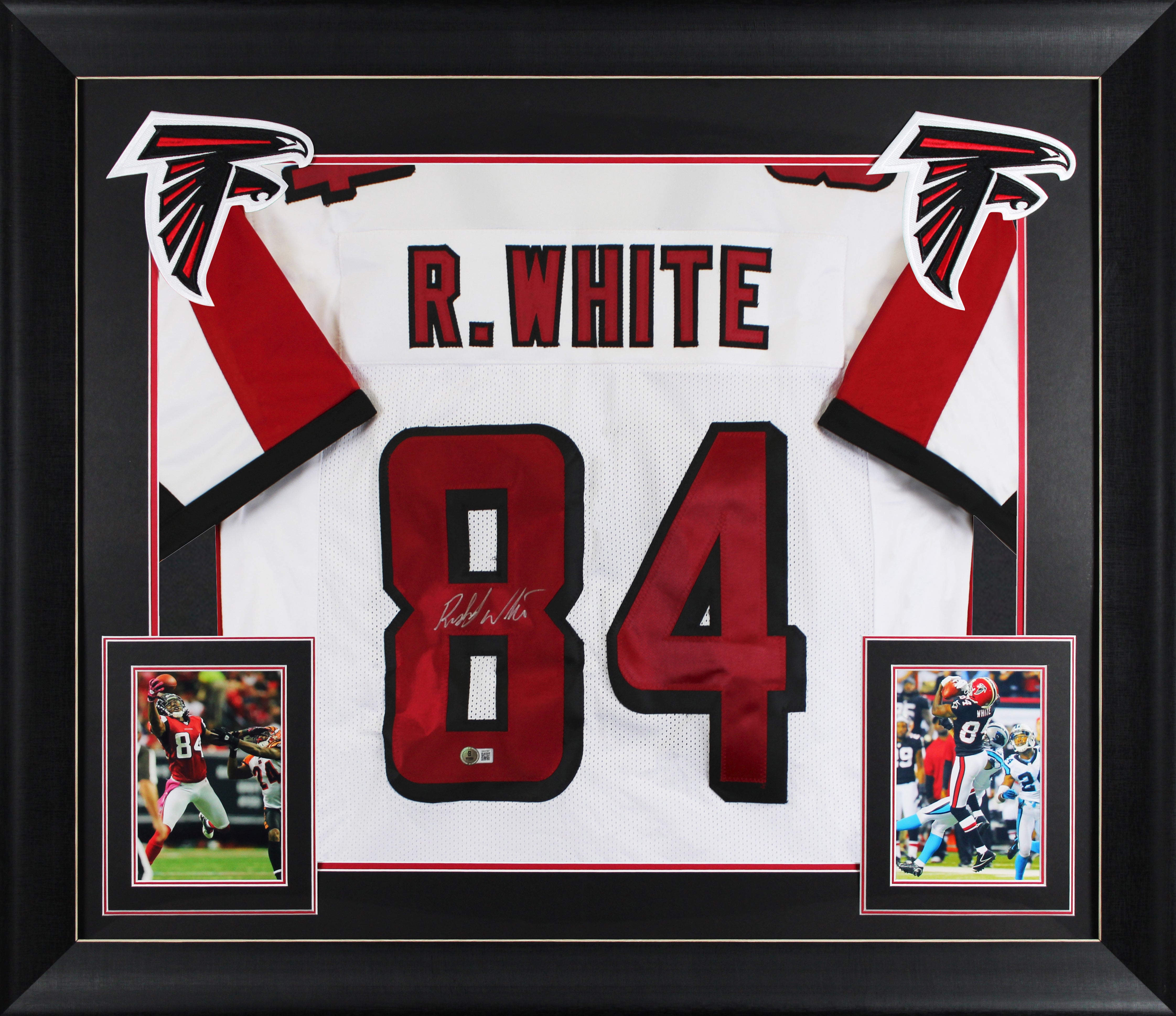 Roddy White Authentic Signed White Pro Style Framed Jersey BAS Witnessed