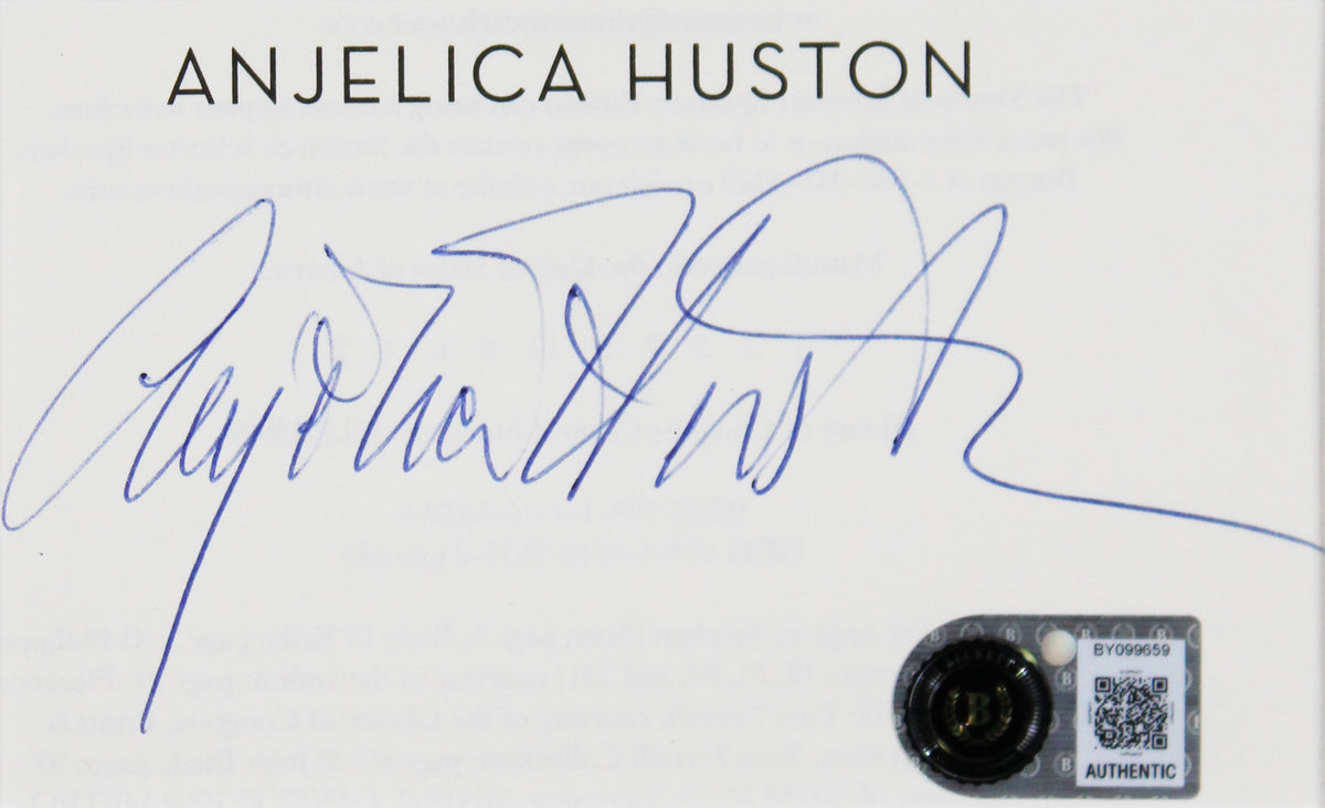Anjelica Huston The Addams Family Signed Cut Signature Framed Display BAS