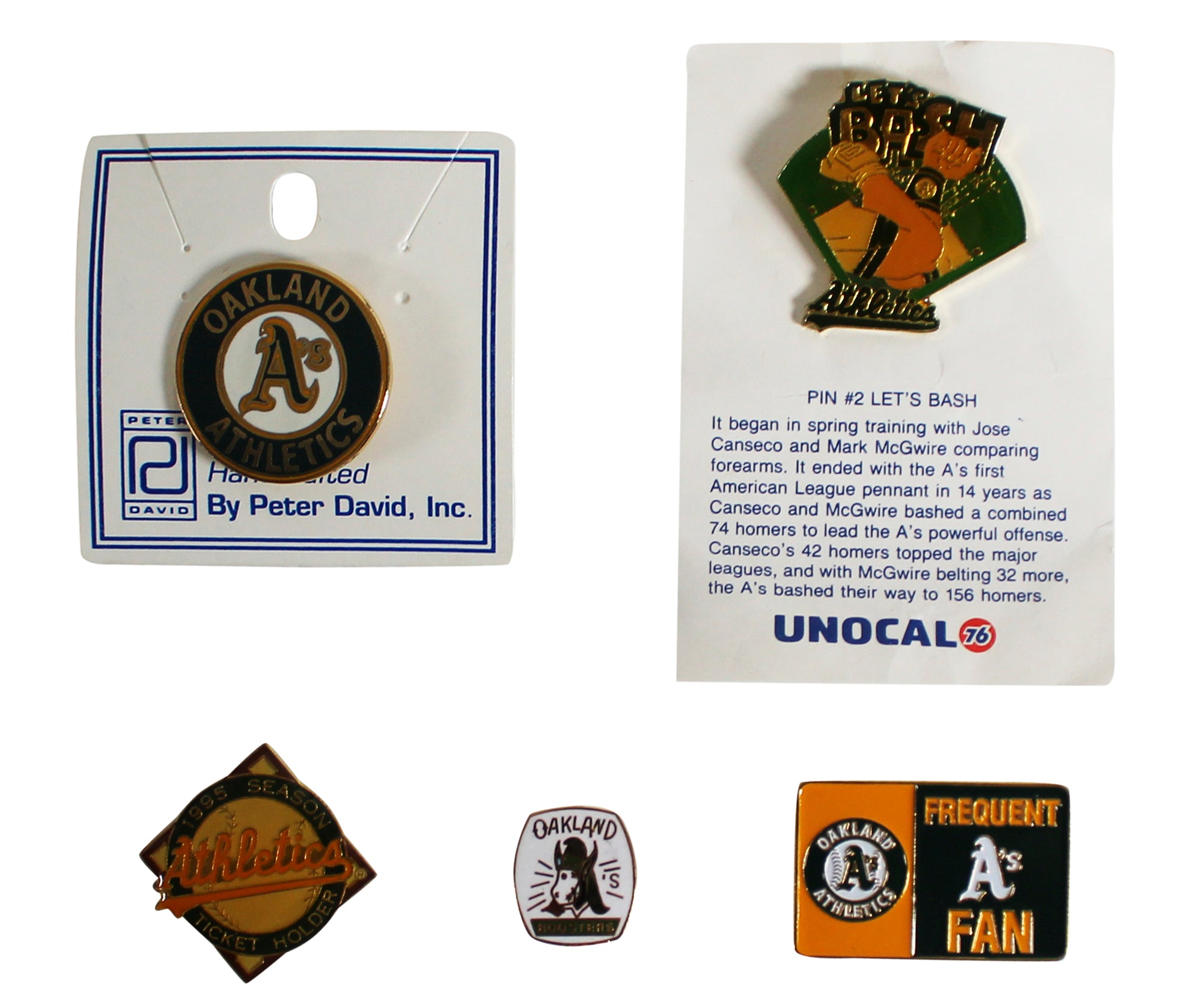 Athletics Assorted Collector Pin Set Un-signed 10
