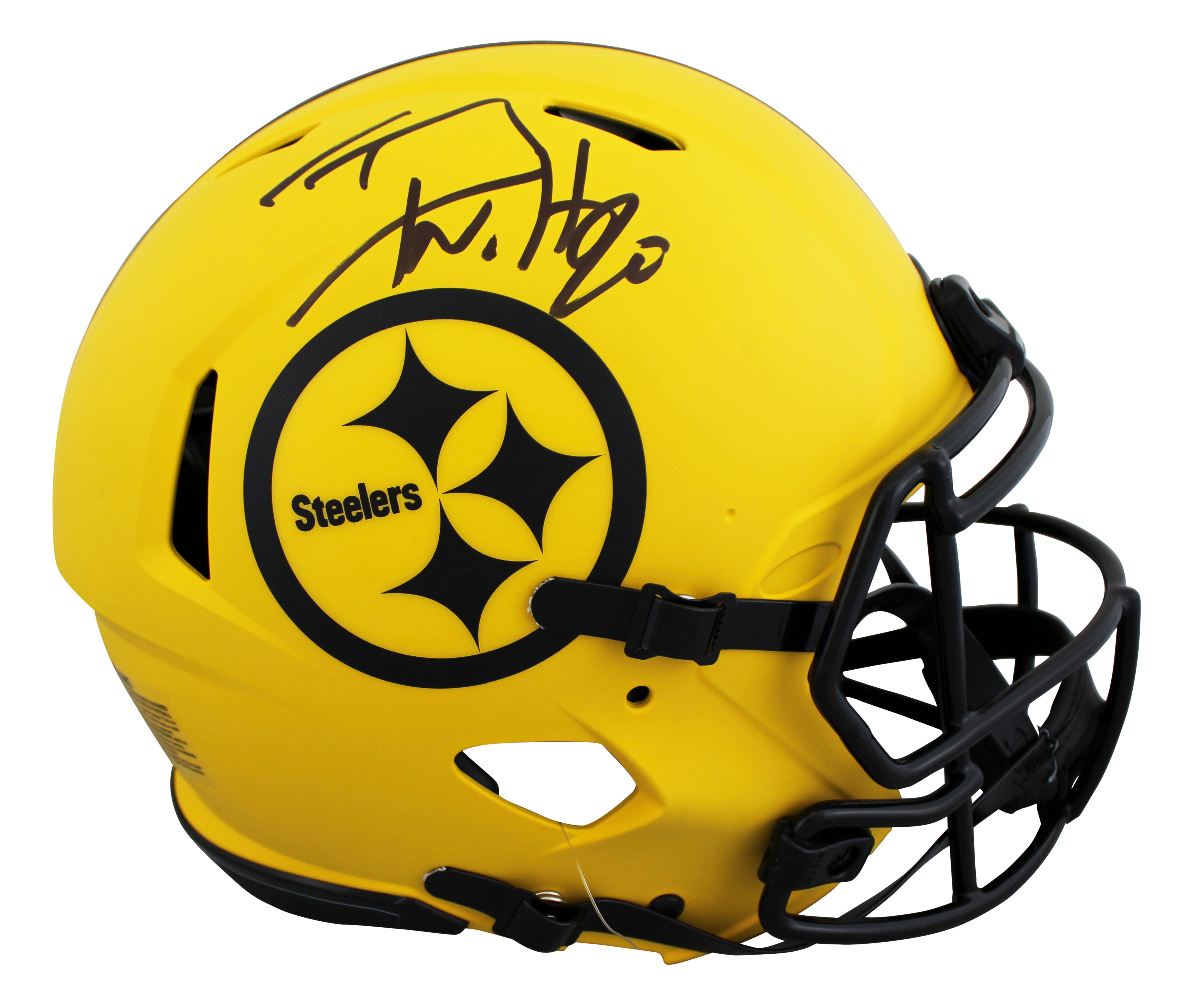Steelers T.J. Watt Signed Rave Full Size Speed Proline Helmet W/ Case BAS Wit