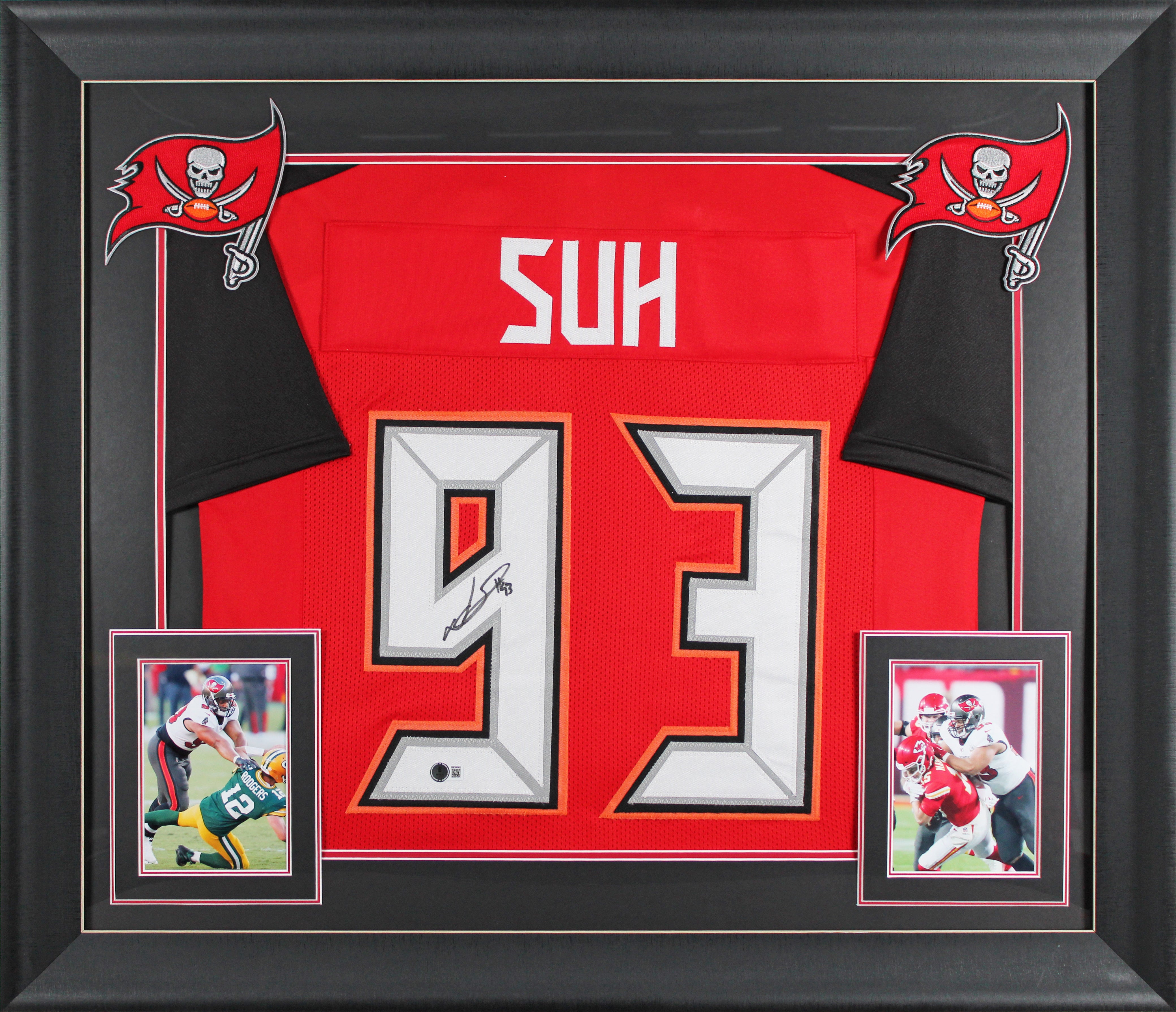 Ndamukong Suh Authentic Signed Red Pro Style Framed Jersey BAS Witnessed