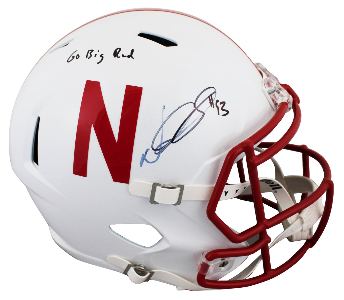 Nebraska Ndamukong Suh "Go Big Red" Signed F/S Speed Rep Helmet JSA W #WC846169
