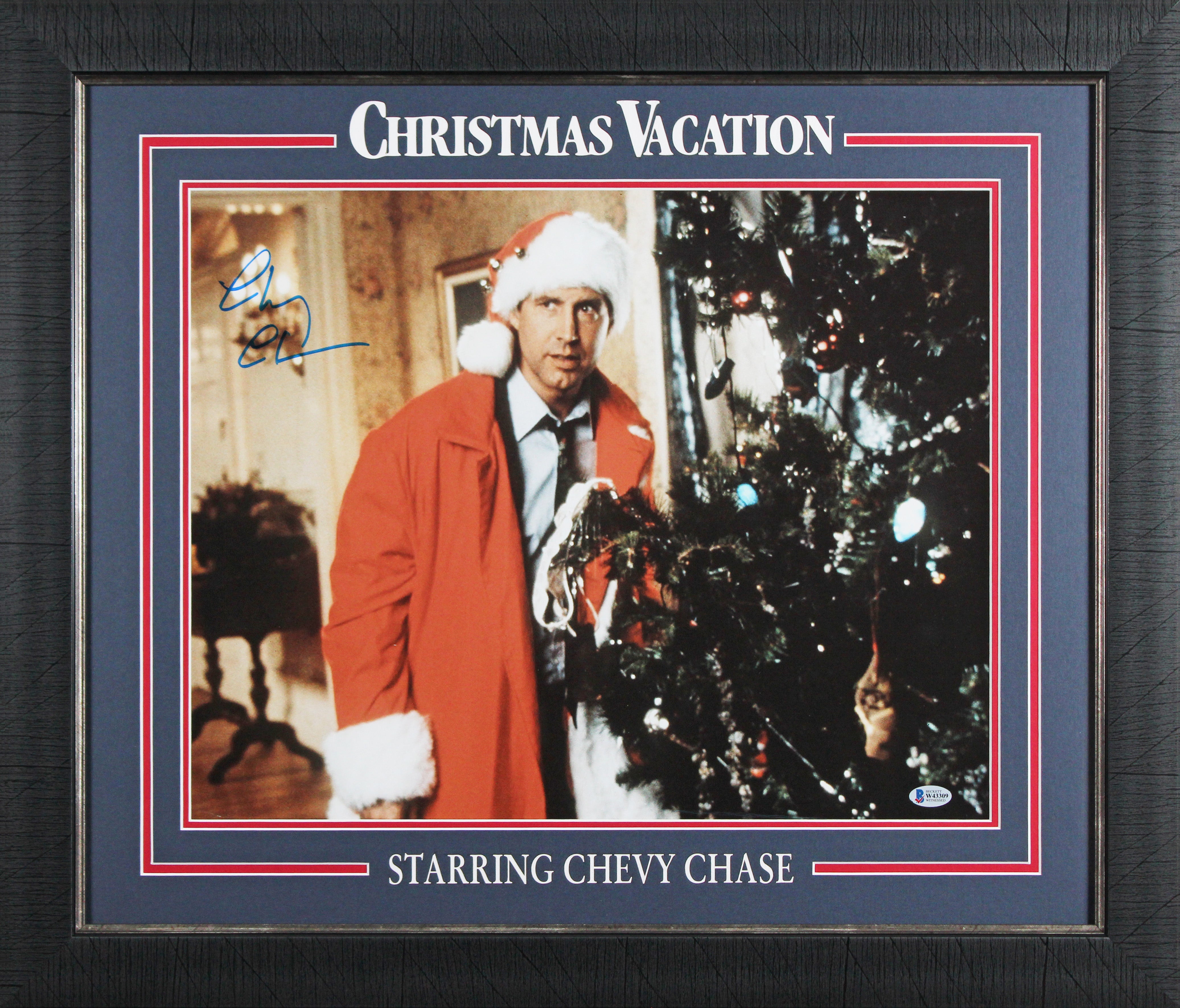 Chevy Chase Christmas Vacation Signed 16x20 Framed Tree Photo BAS Wit #W43309