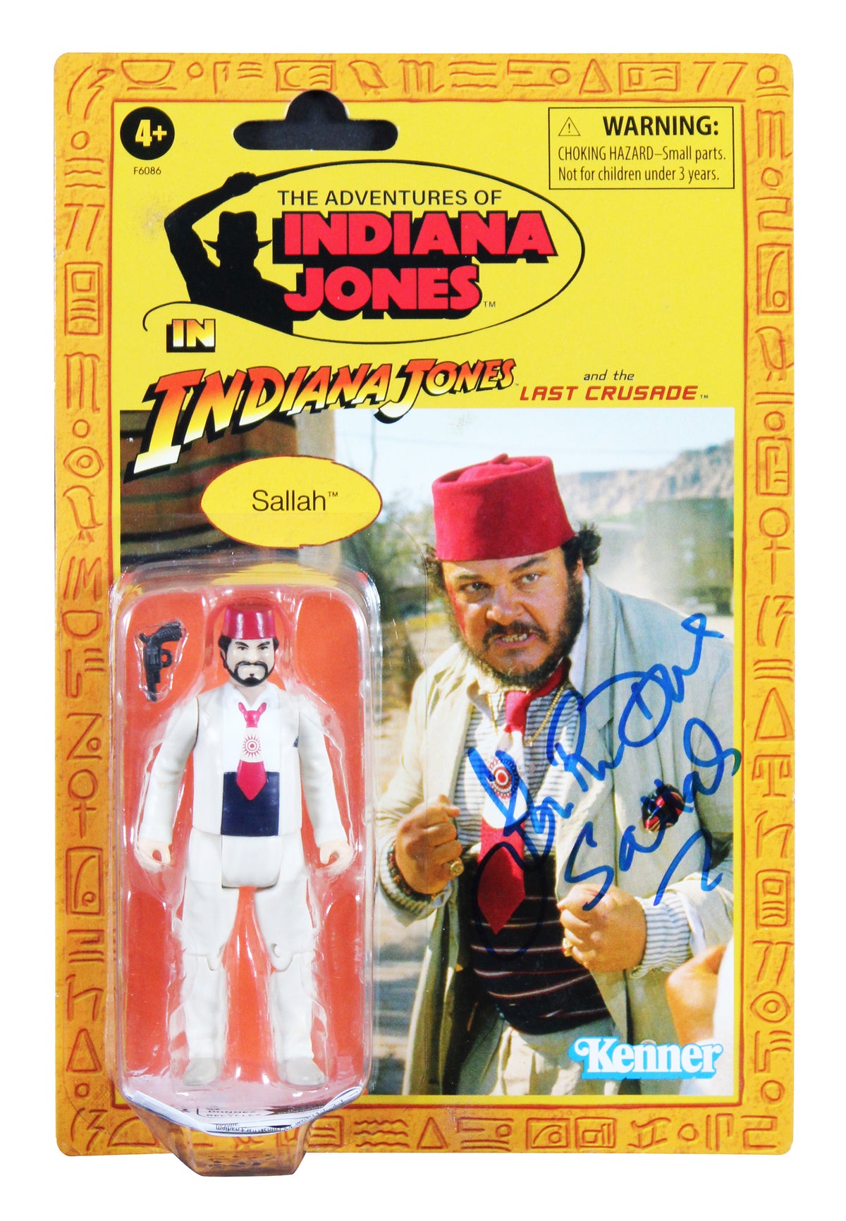 John Rhys-Davies Indiana Jones Signed Kenner Sallah Action Figure BAS Witnessed