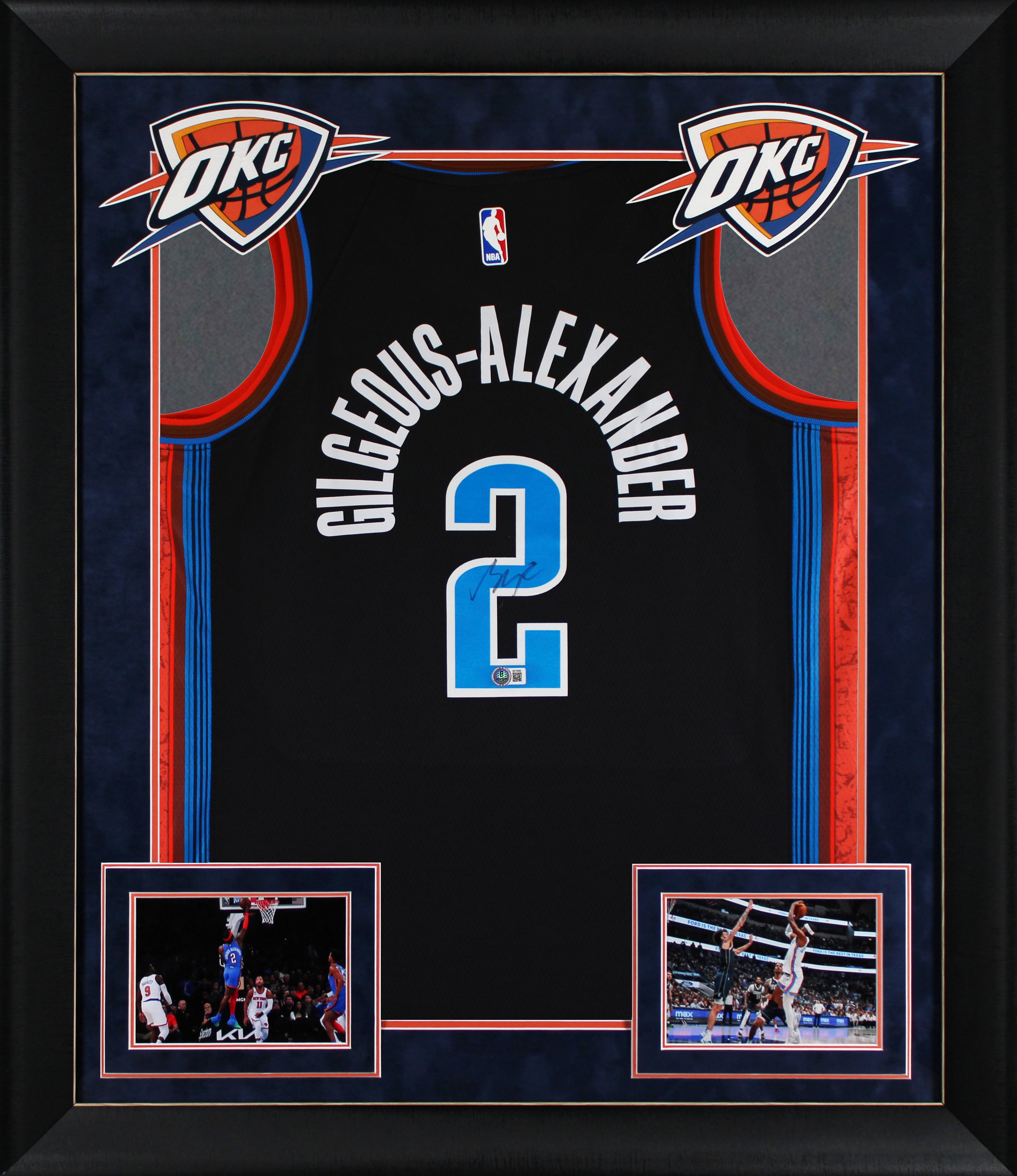 Thunder Shai Gilgeous-Alexander Signed Black Nike City Edition Framed Jersey BAS