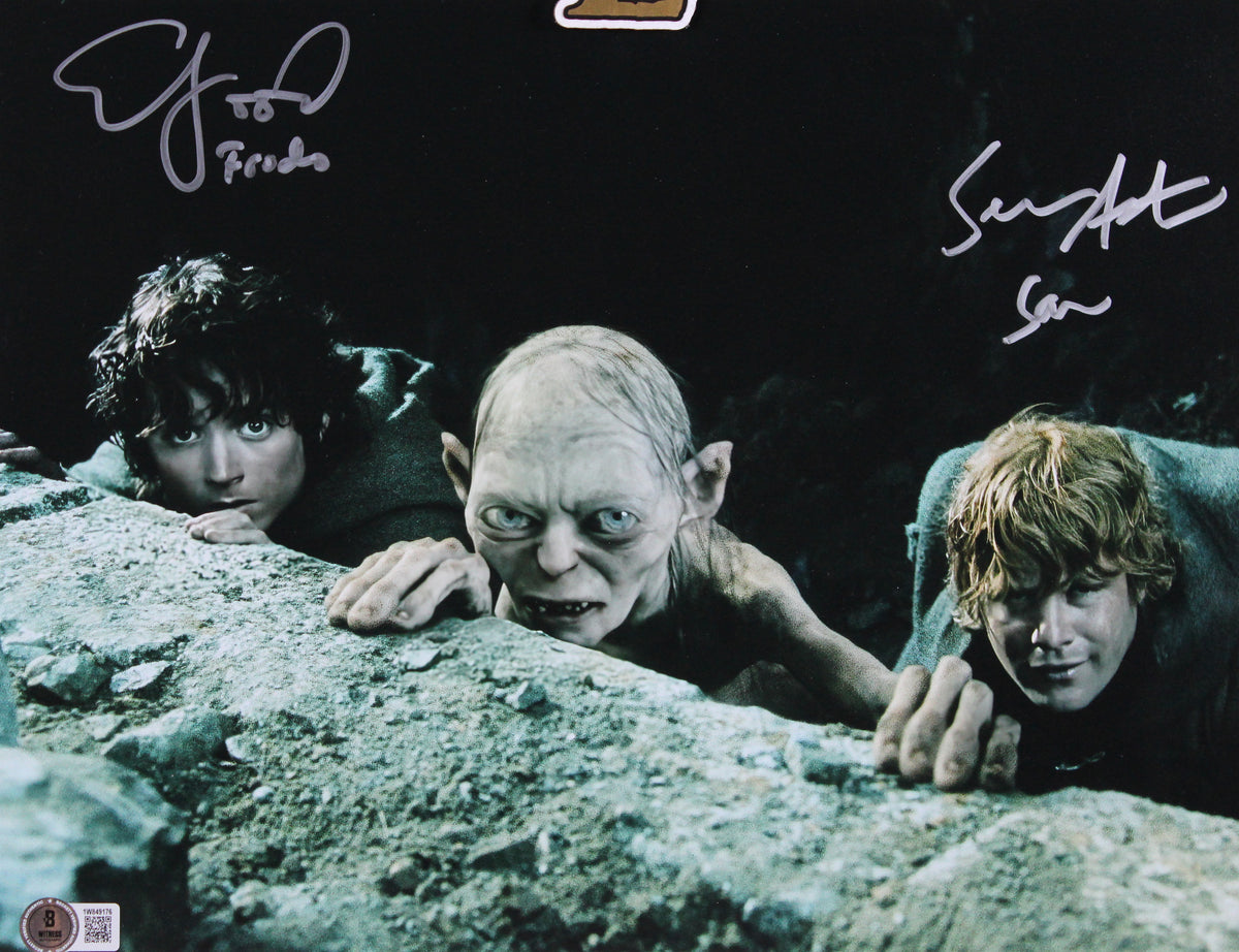 LOTR (3) Astin, Wood & Serkis Authentic Signed 11x14 Photo Framed Display BAS 2