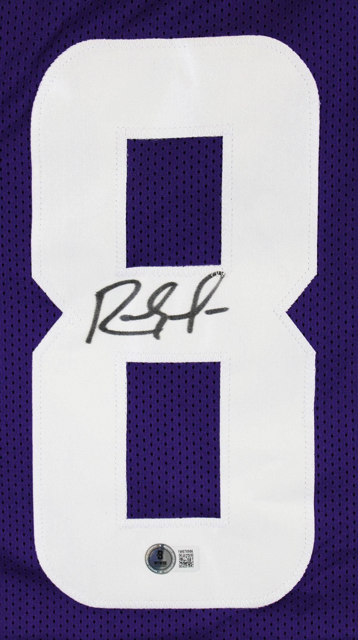 Randy Moss Signed Alternate Purple Pro Style Framed Jersey BAS Witnessed