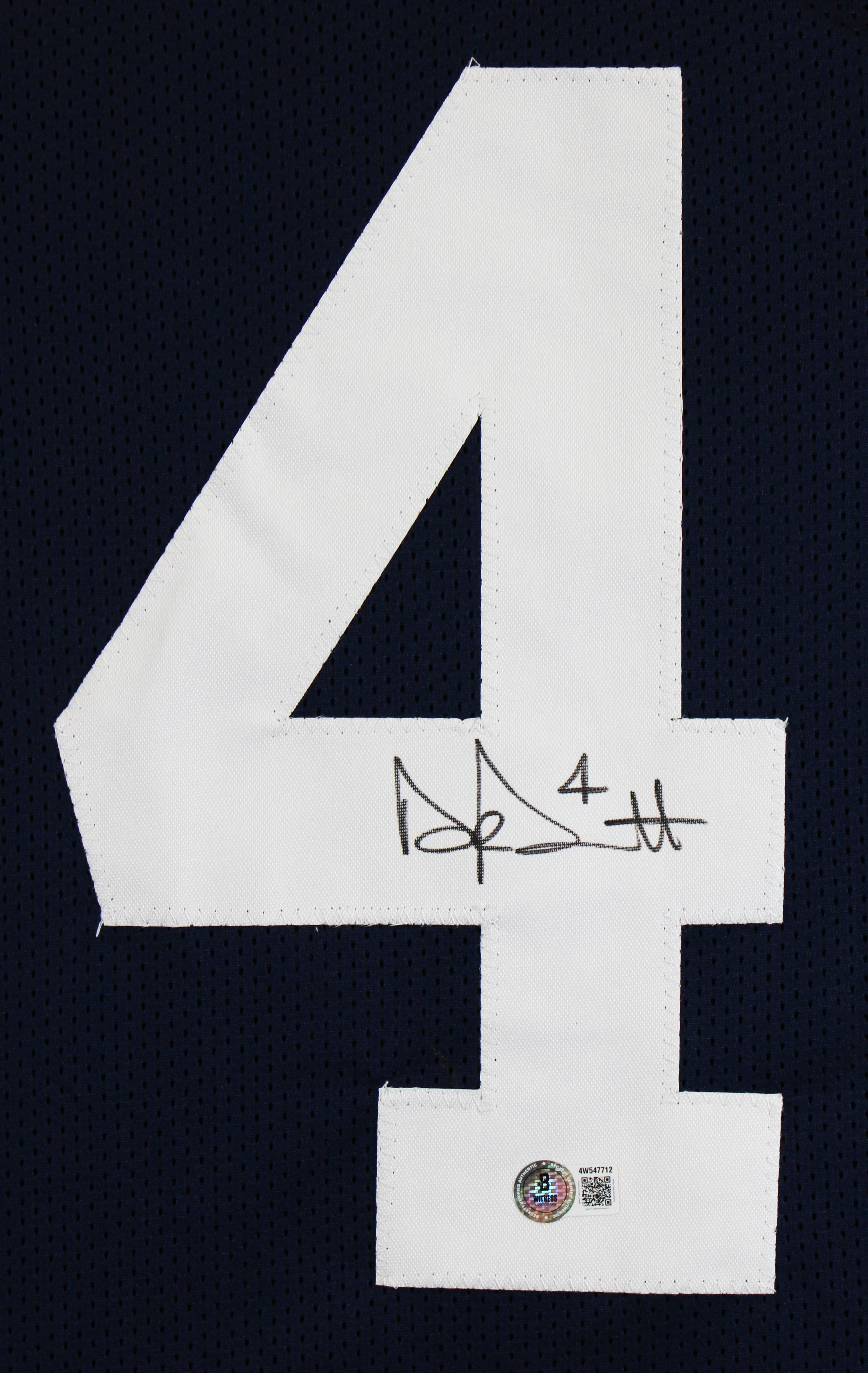 Dak Prescott Authentic Signed Navy Thanksgiving Pro Style Jersey BAS Witnessed