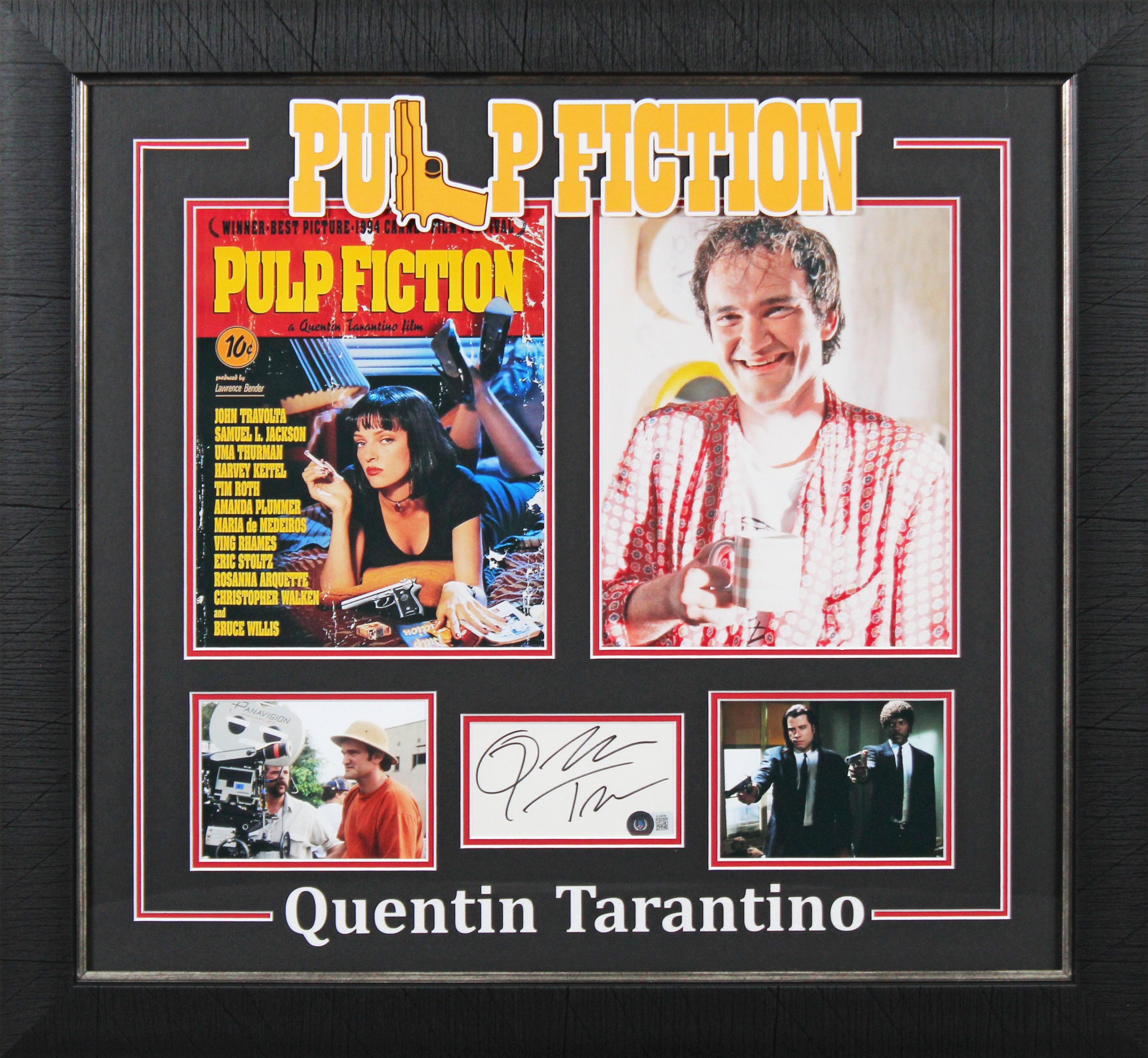 Quentin Tarantino Pulp Fiction Signed & Framed 3x5 Index Card BAS #BL98288