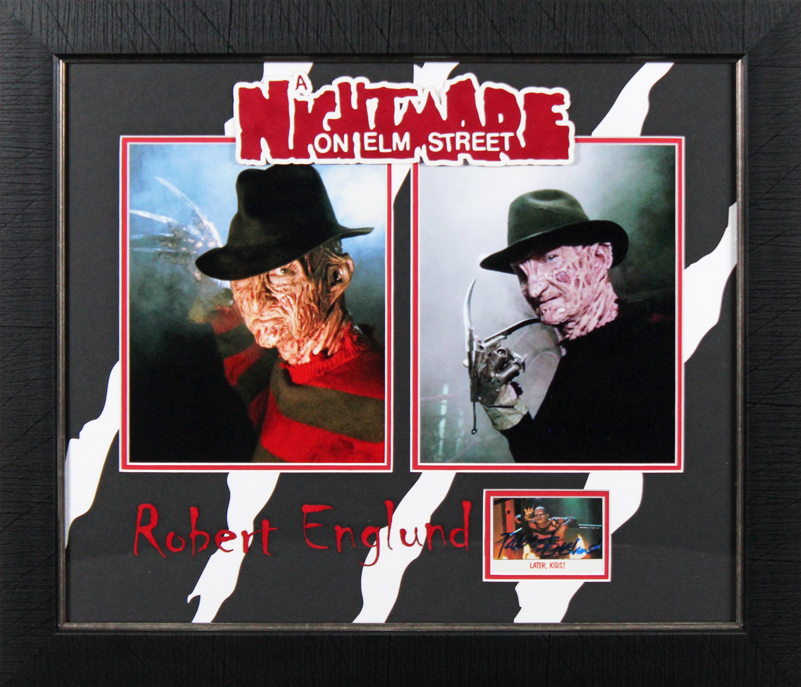Robert Englund Nightmare on Elm Street Signed & Framed Trading Card BAS #AE09472