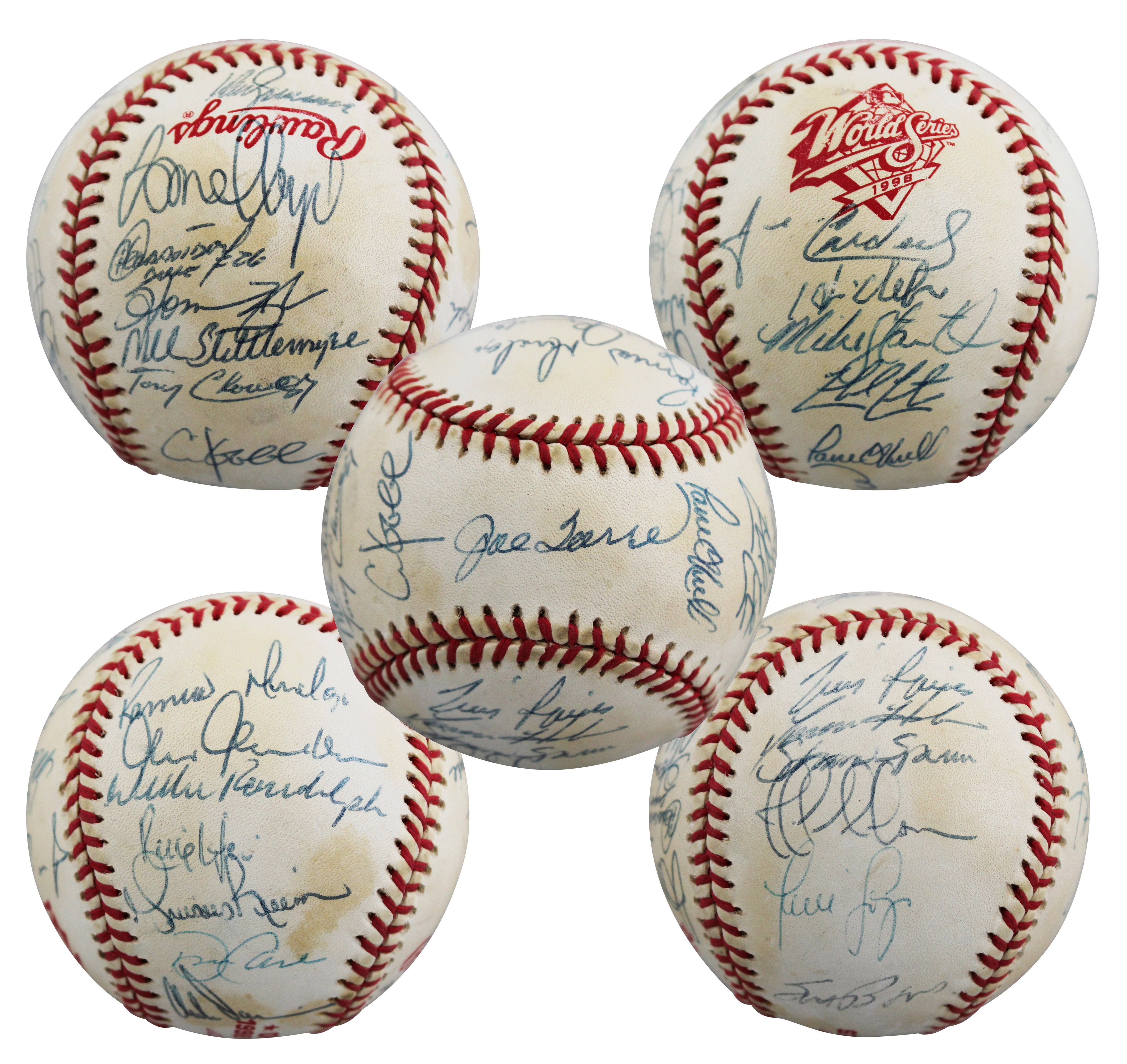 Yankees (26) Torre, Rivera, Raines Signed WS Logo OML Baseball BAS #AE64057