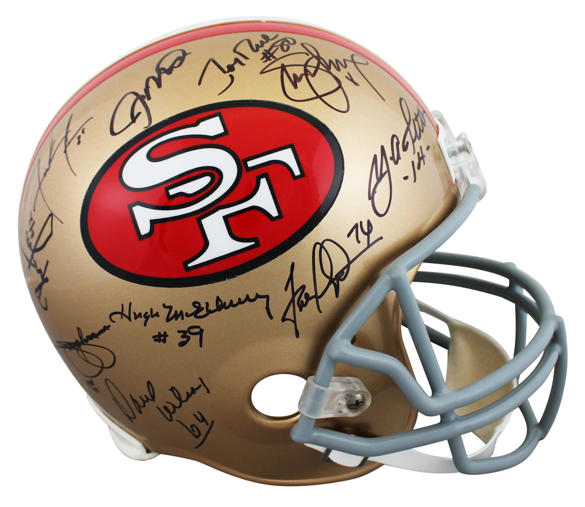 49ers (19) Montana, Rice, Young, Gore +15 Signed F/S Rep Helmet PSA/DNA #Y07059